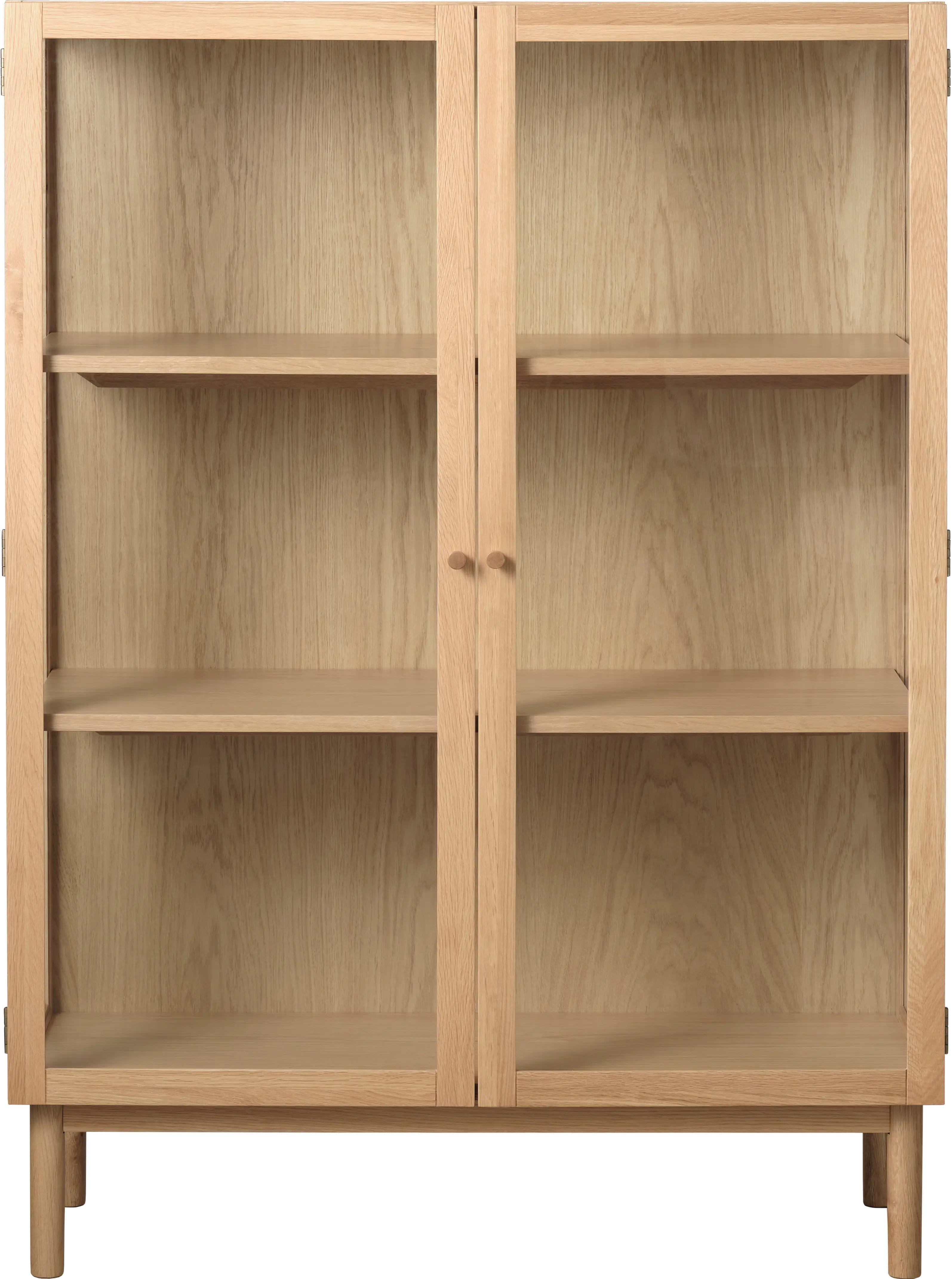 Elsa Natural Oak 55 Inch High Glass Panel Cabinet-1
