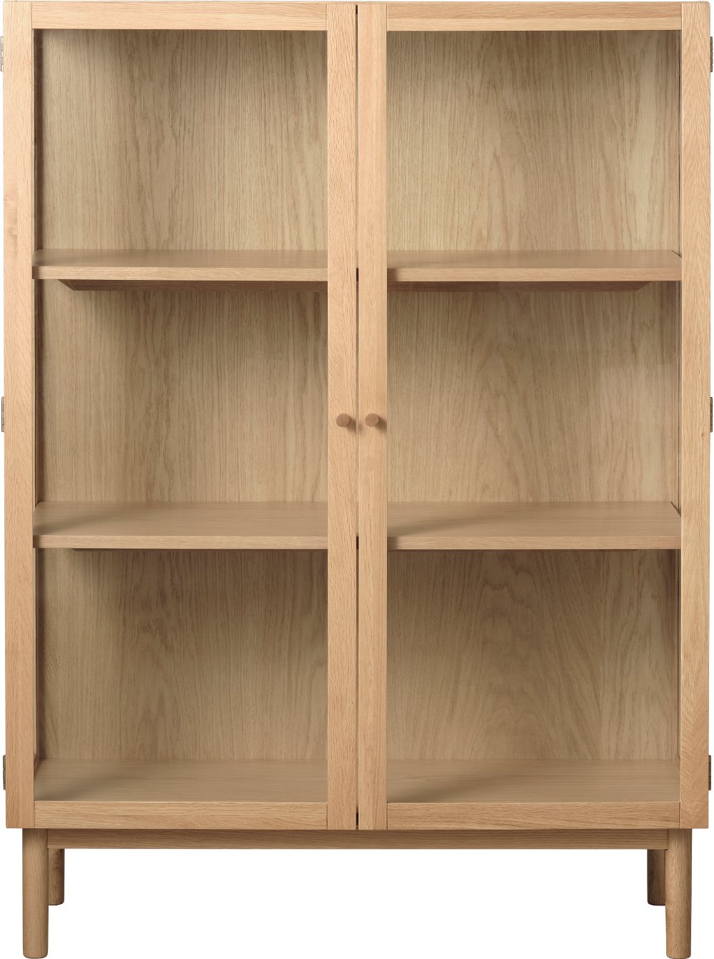 Elsa Natural Oak 55 Inch High Glass Panel Cabinet