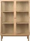 Elsa Natural Oak 55 Inch High Glass Panel Cabinet