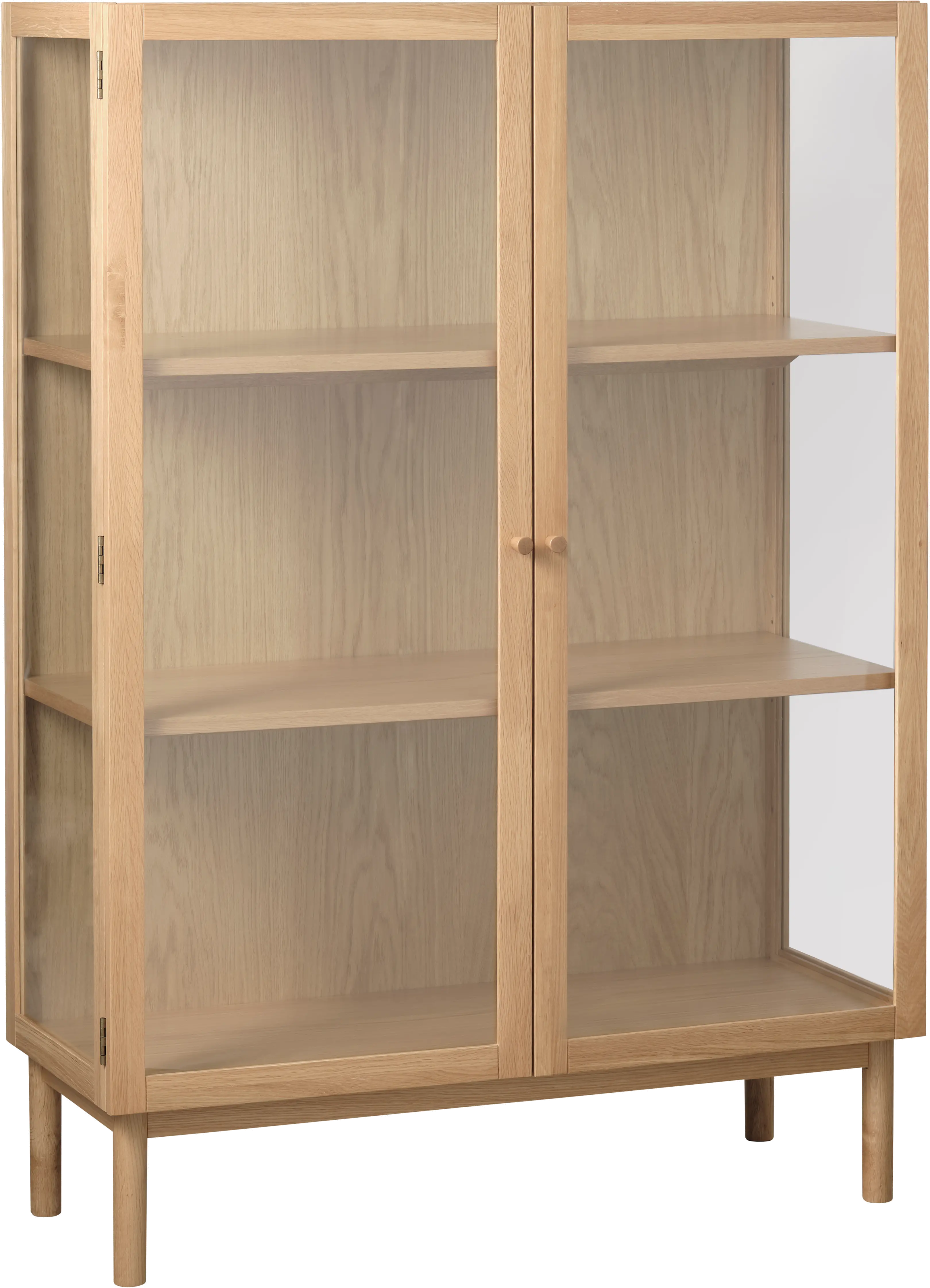 Elsa Natural Oak 55 Inch High Glass Panel Cabinet-3