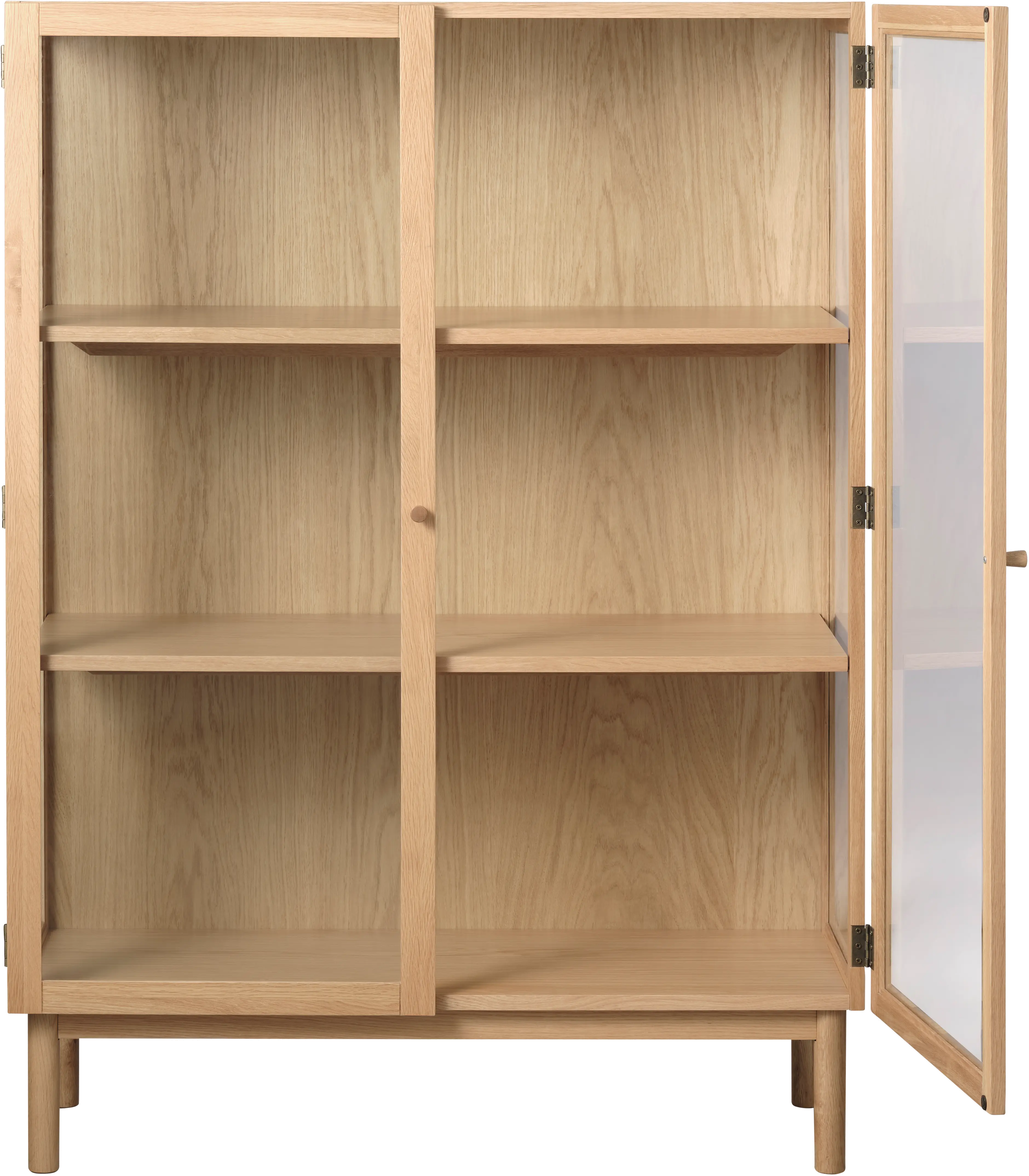 Elsa Natural Oak 55 Inch High Glass Panel Cabinet-4