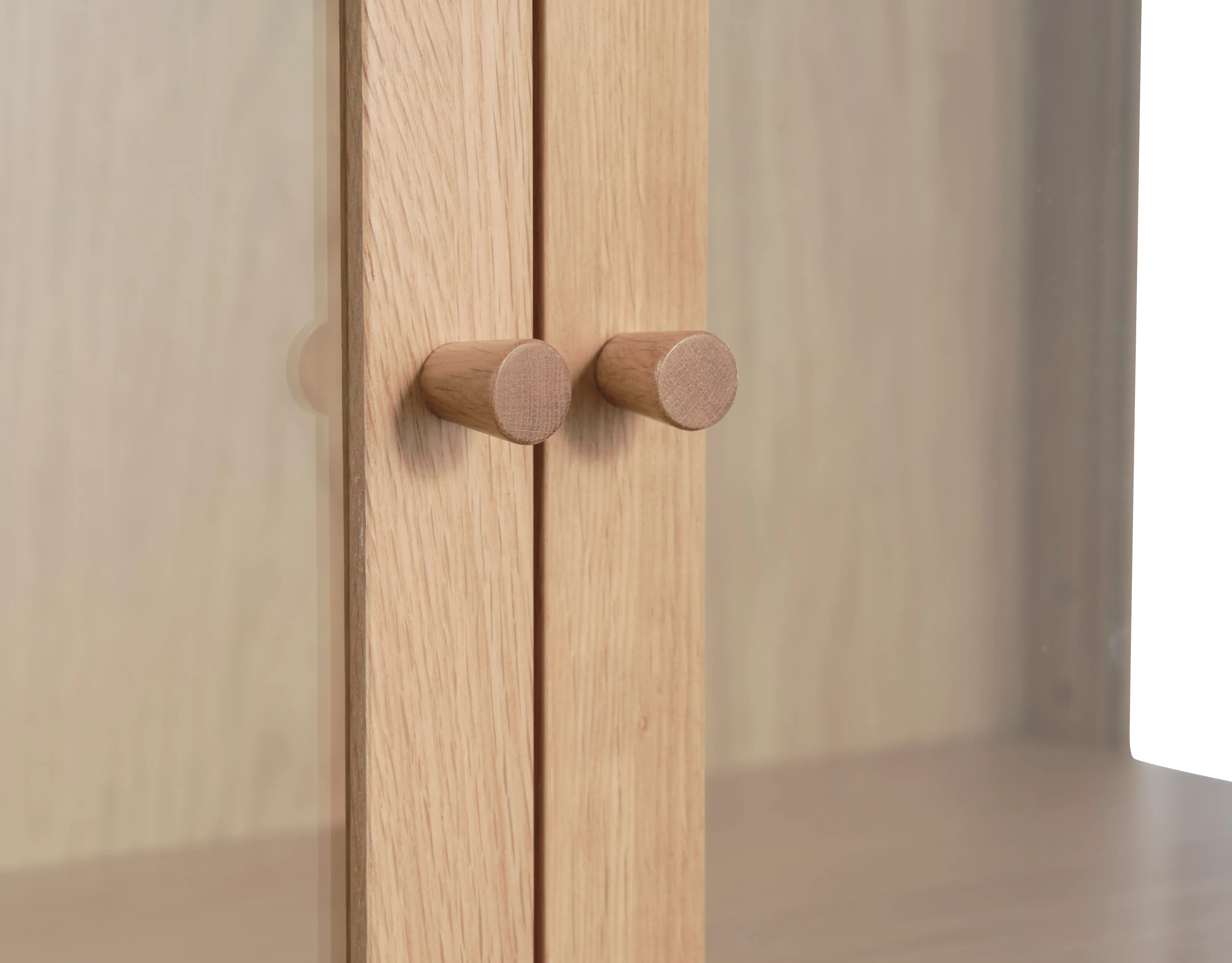 Elsa Natural Oak 55 Inch High Glass Panel Cabinet-5