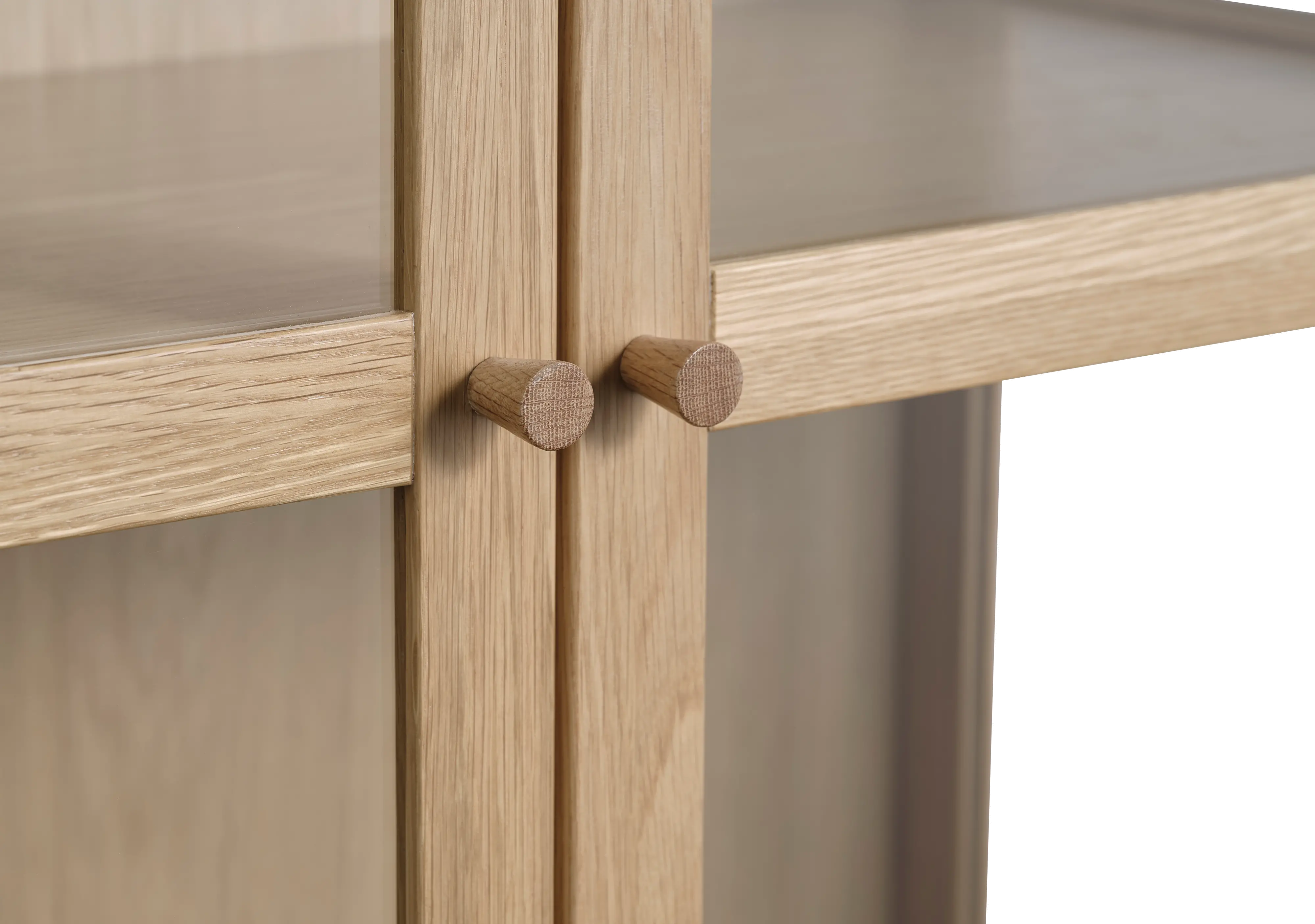 Elsa Natural Oak 75 Inch Glass Panel Cabinet-5