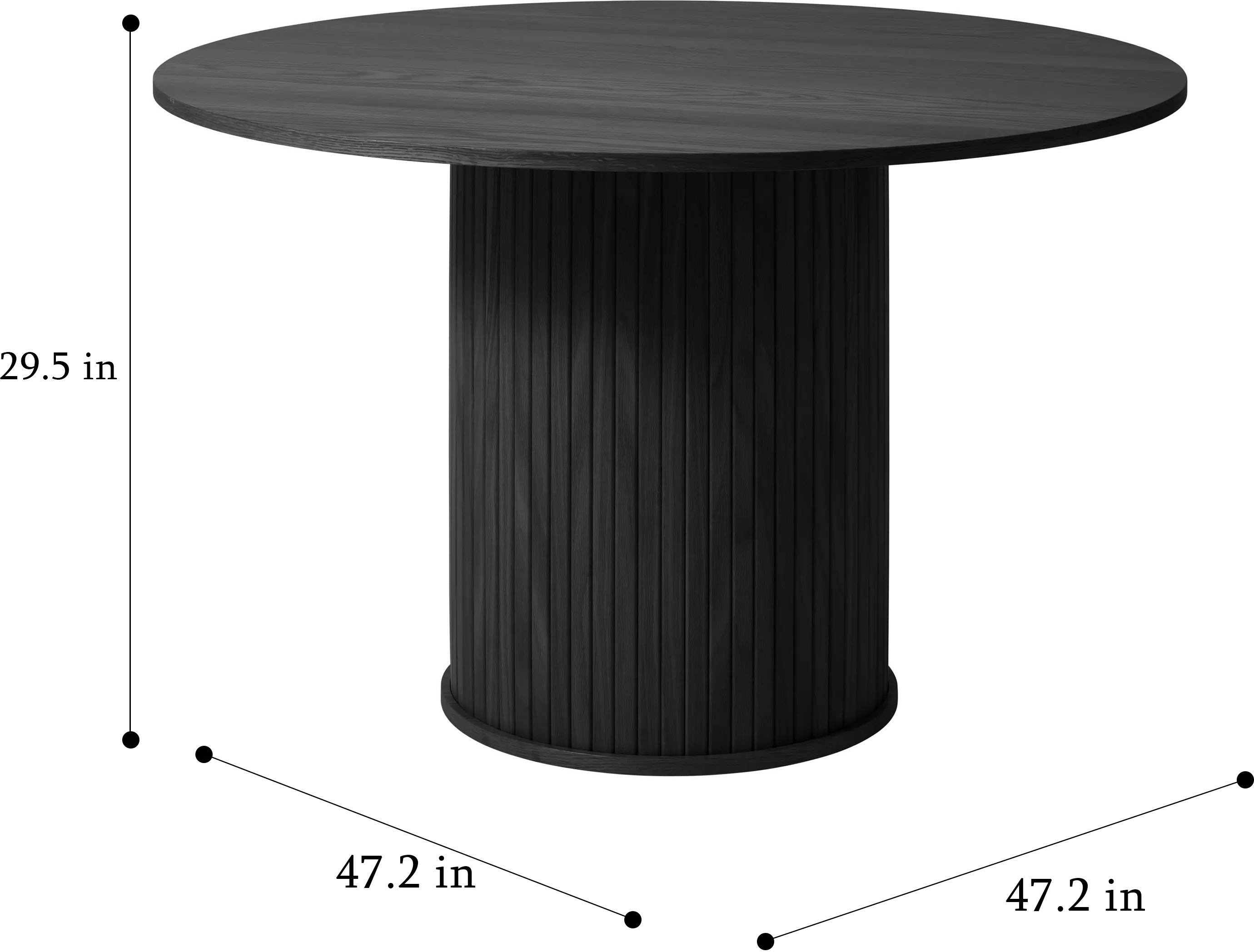 Nola Natural Oak Round Dining Table with Slatted Pedestal Base-3