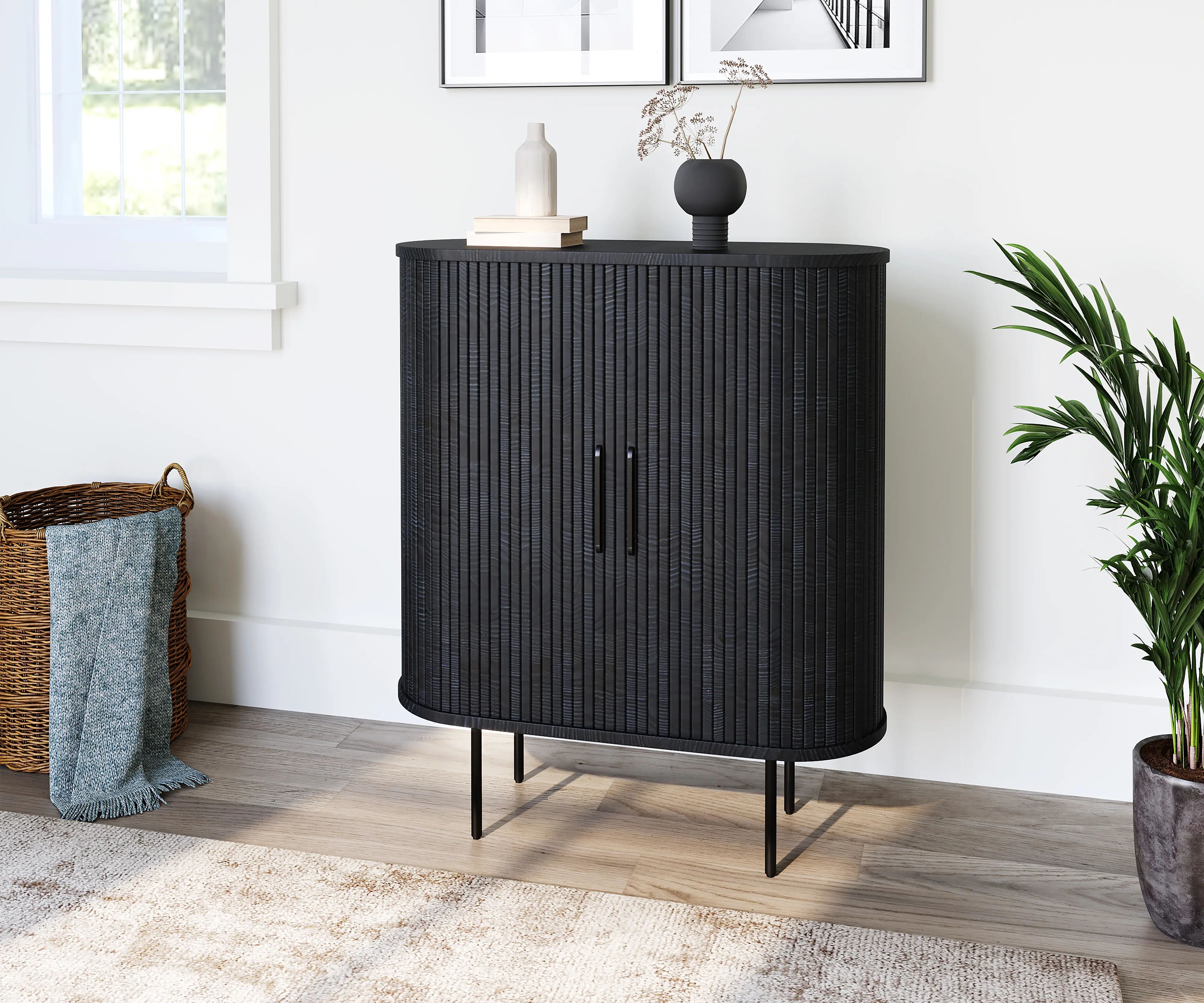 Nola Black Oak Accent Table-5