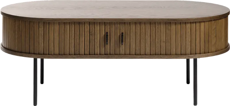Nola Brown Oak Coffee Table with Hidden Storage