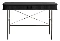 Nola Black Desk with Sliding Panel Doors
