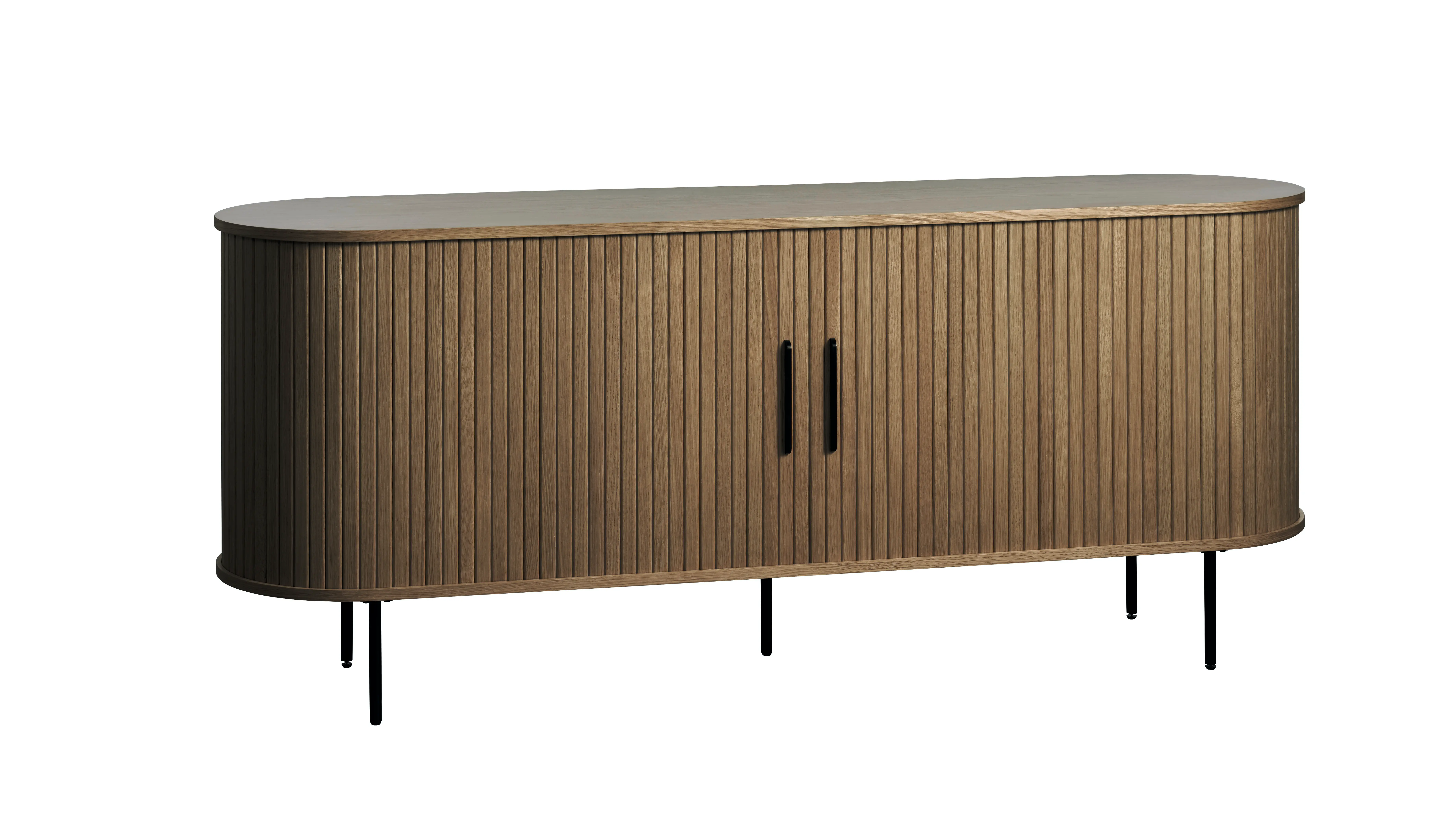 Nola Brown Oak 71  Sideboard with Sliding Panel Doors-3