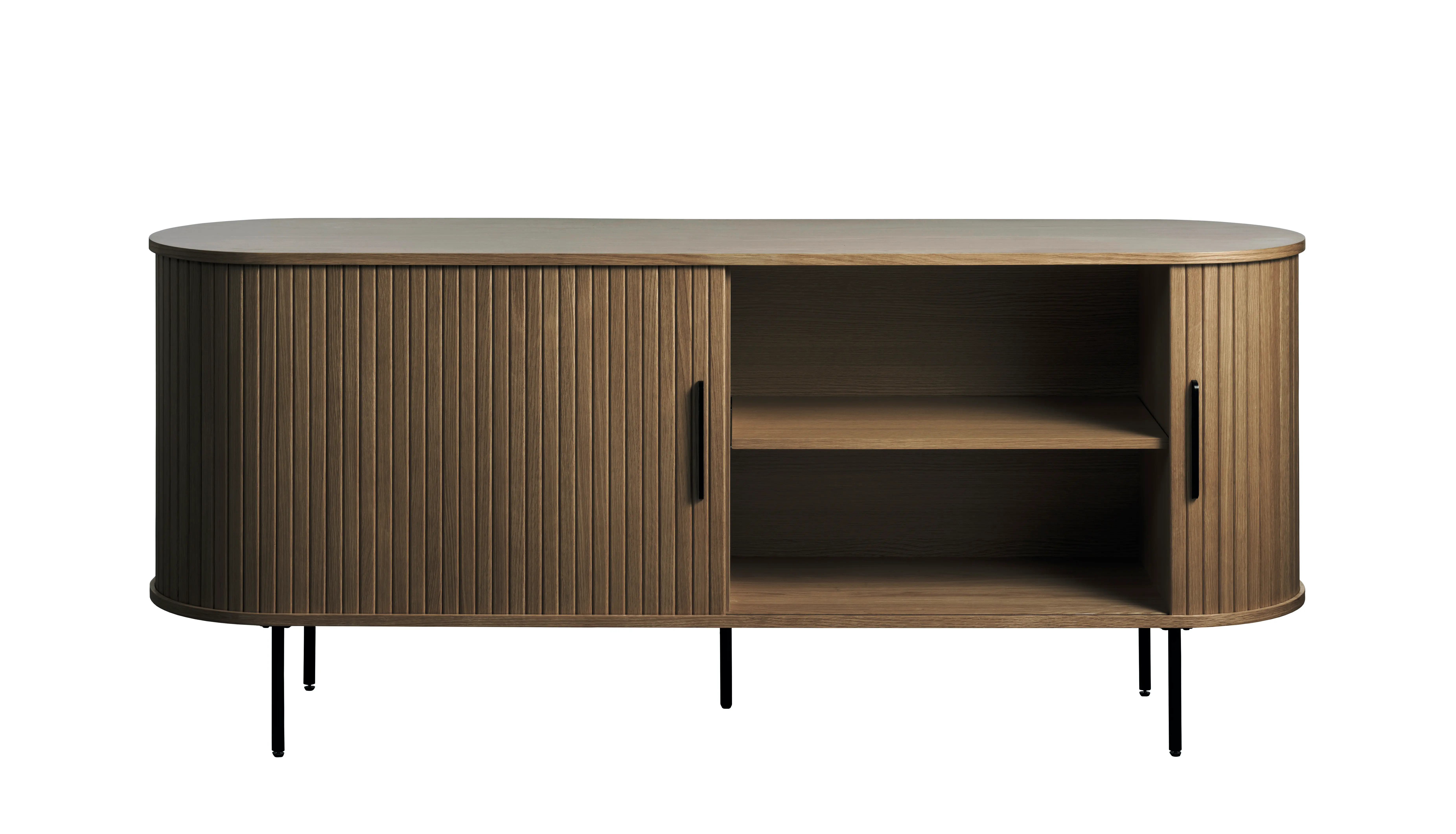 Nola Brown Oak 71  Sideboard with Sliding Panel Doors-4