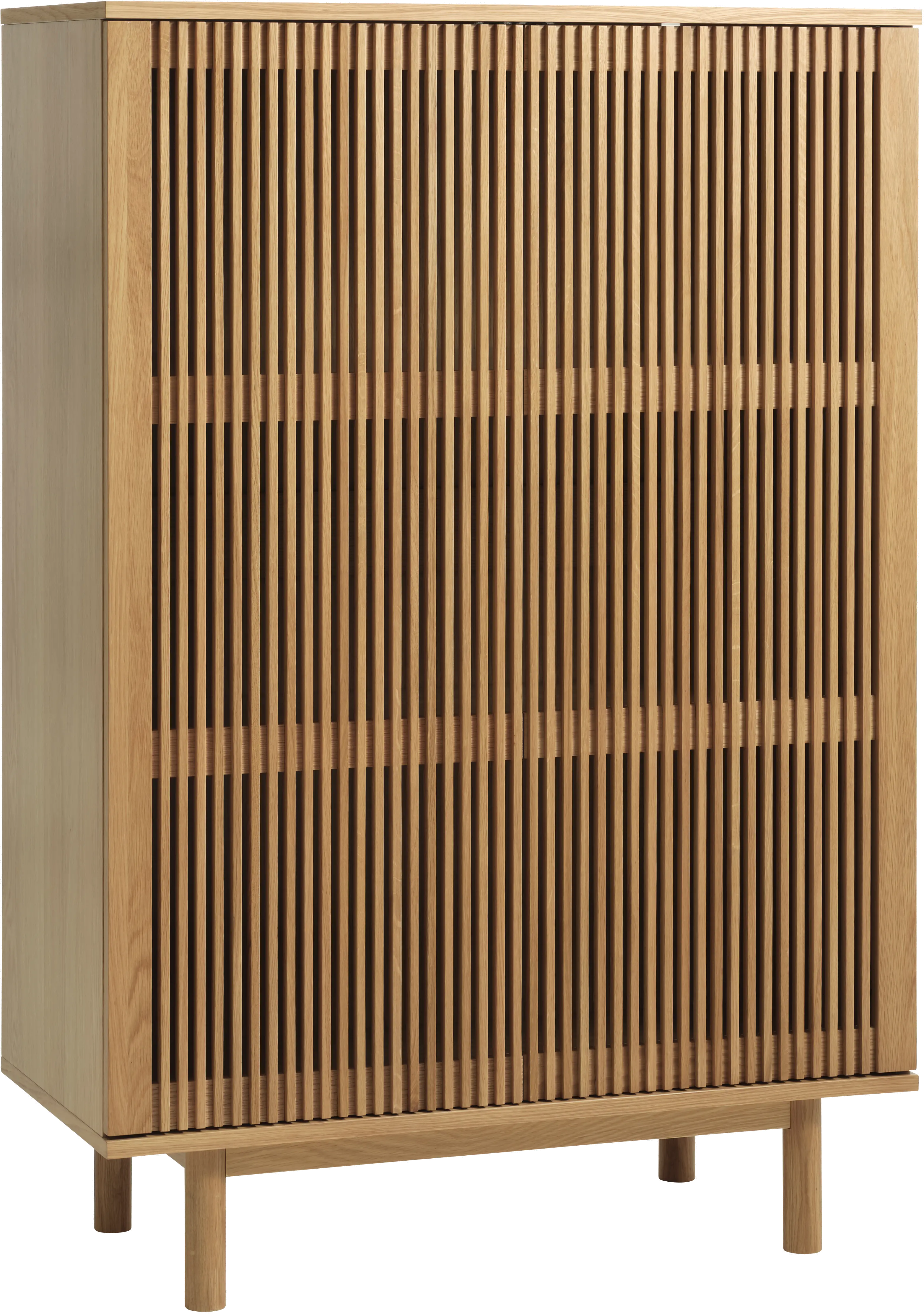Tiber Natural Oak Accent Cabinet with Slatted Doors-1