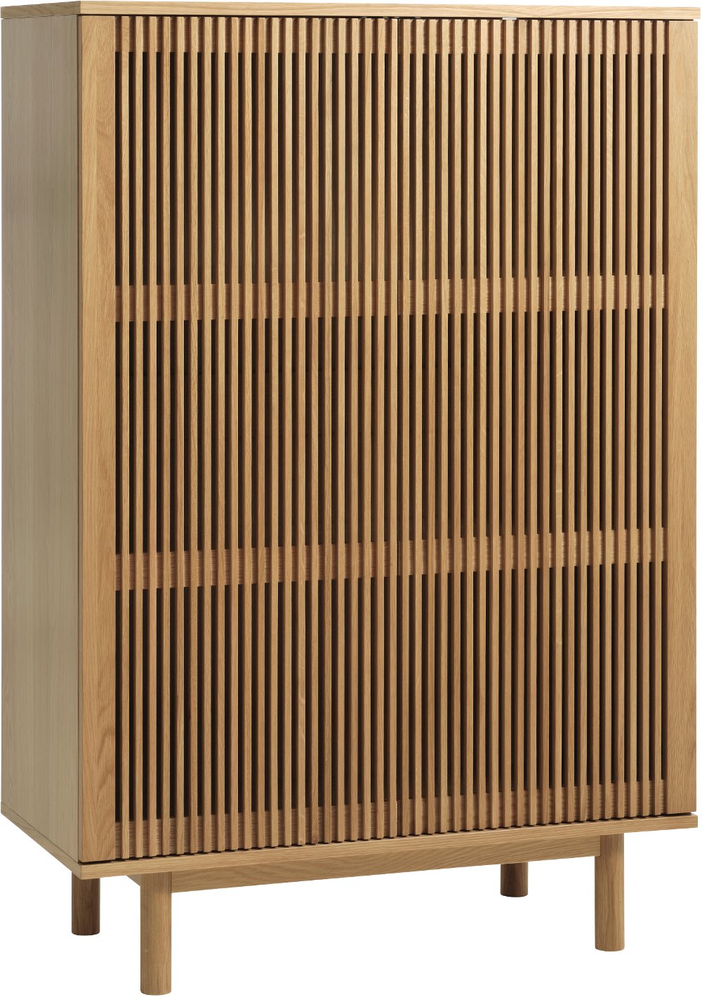 Tiber Natural Oak Accent Cabinet with Slatted Doors