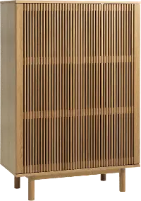 Tiber Natural Oak Accent Cabinet with Slatted Doors