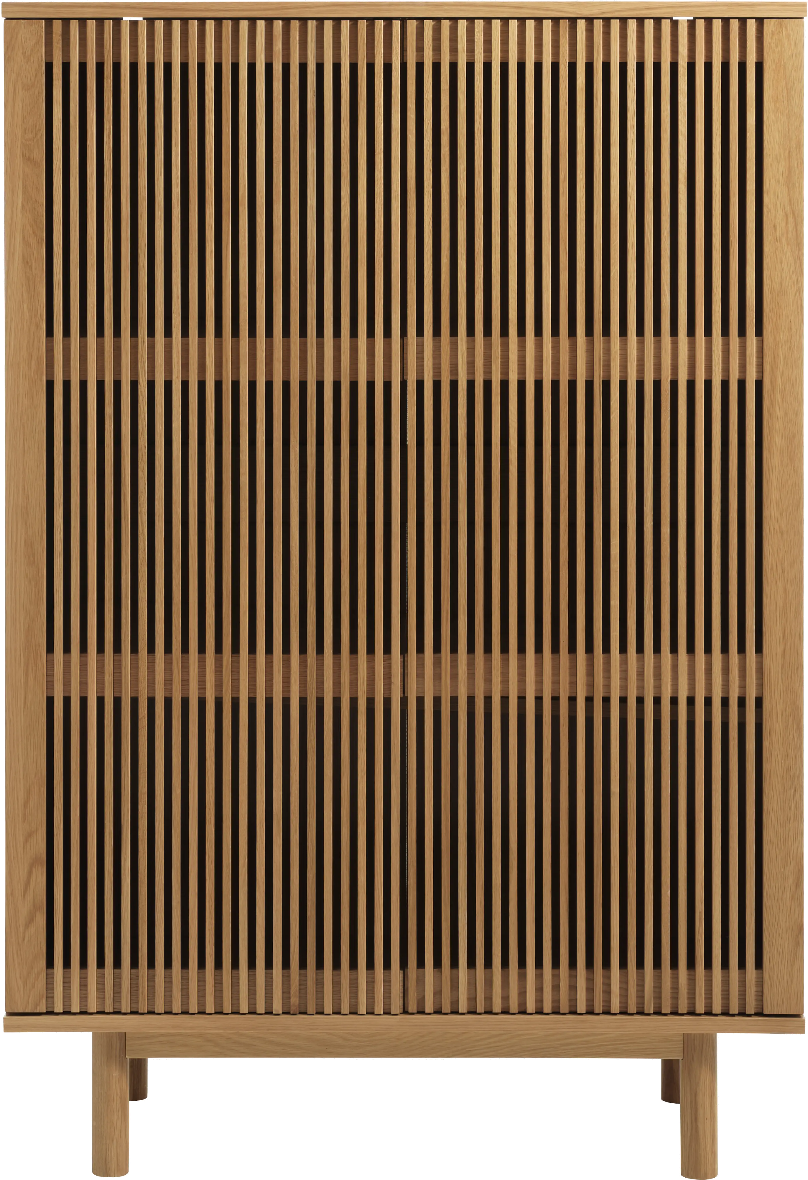 Tiber Natural Oak Accent Cabinet with Slatted Doors-3