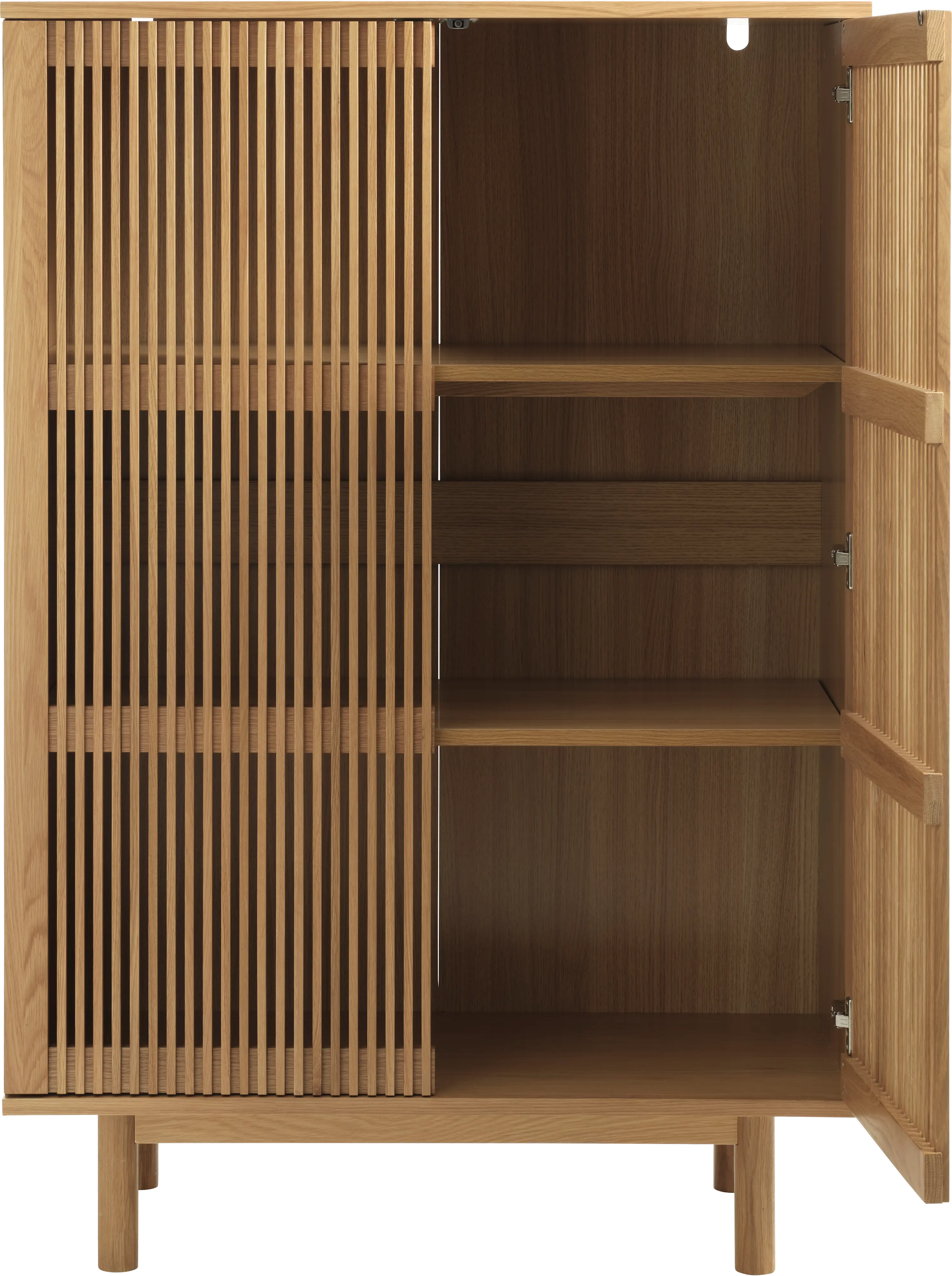 Tiber Natural Oak Accent Cabinet with Slatted Doors-4