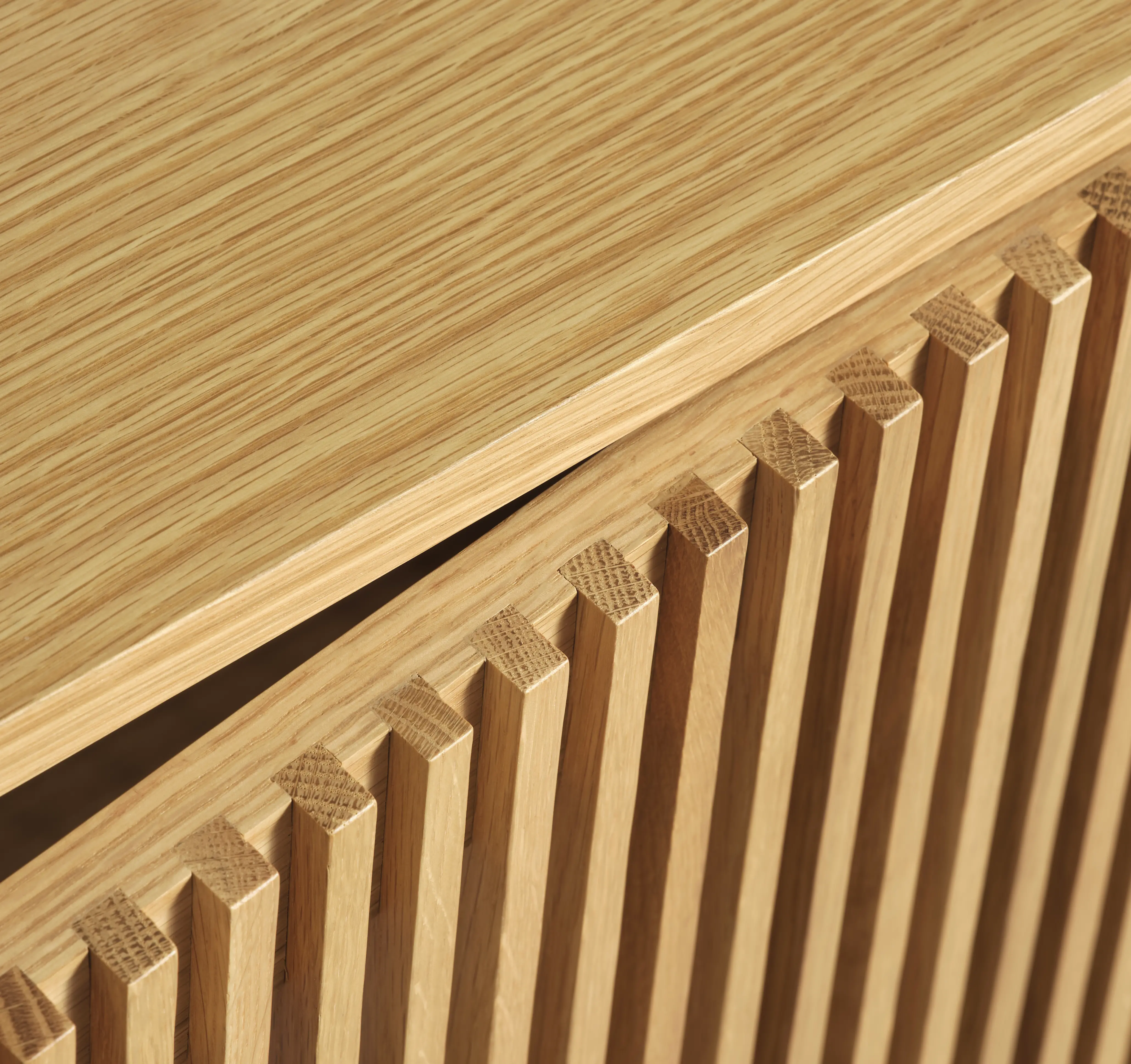 Tiber Natural Oak Accent Cabinet with Slatted Doors-6