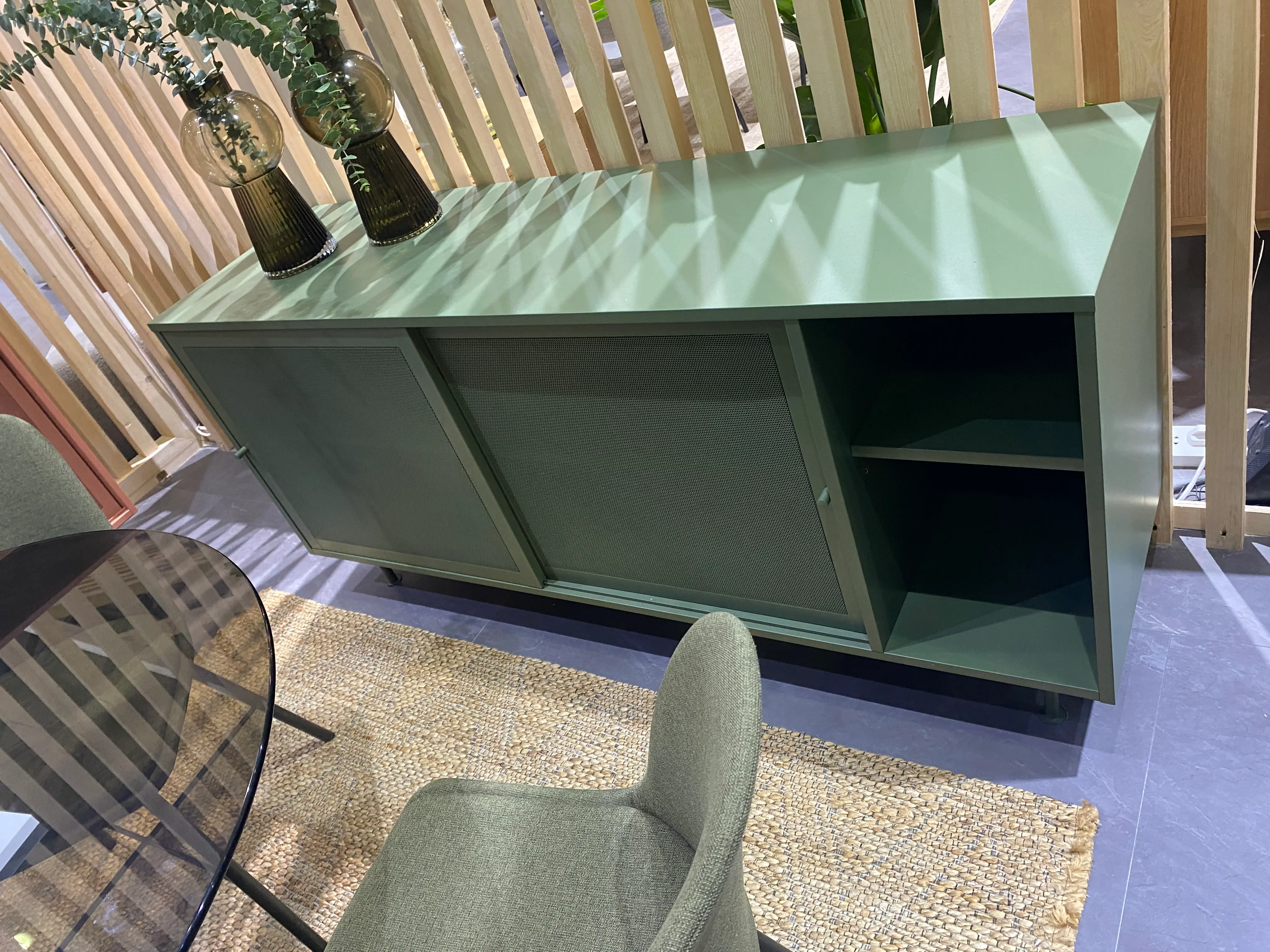 Veep Olive Green Metal Sideboard-2