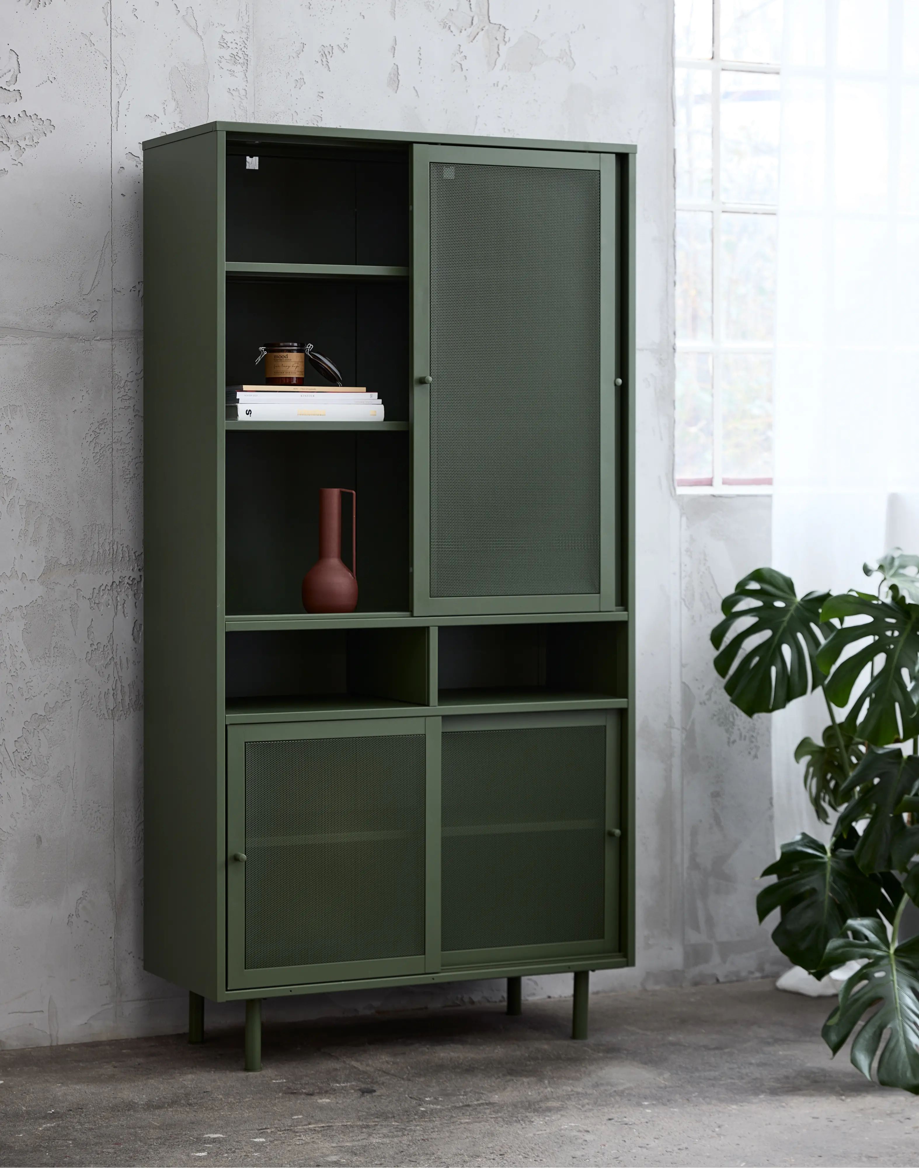 Veep Olive Green Metal Cabinet-2