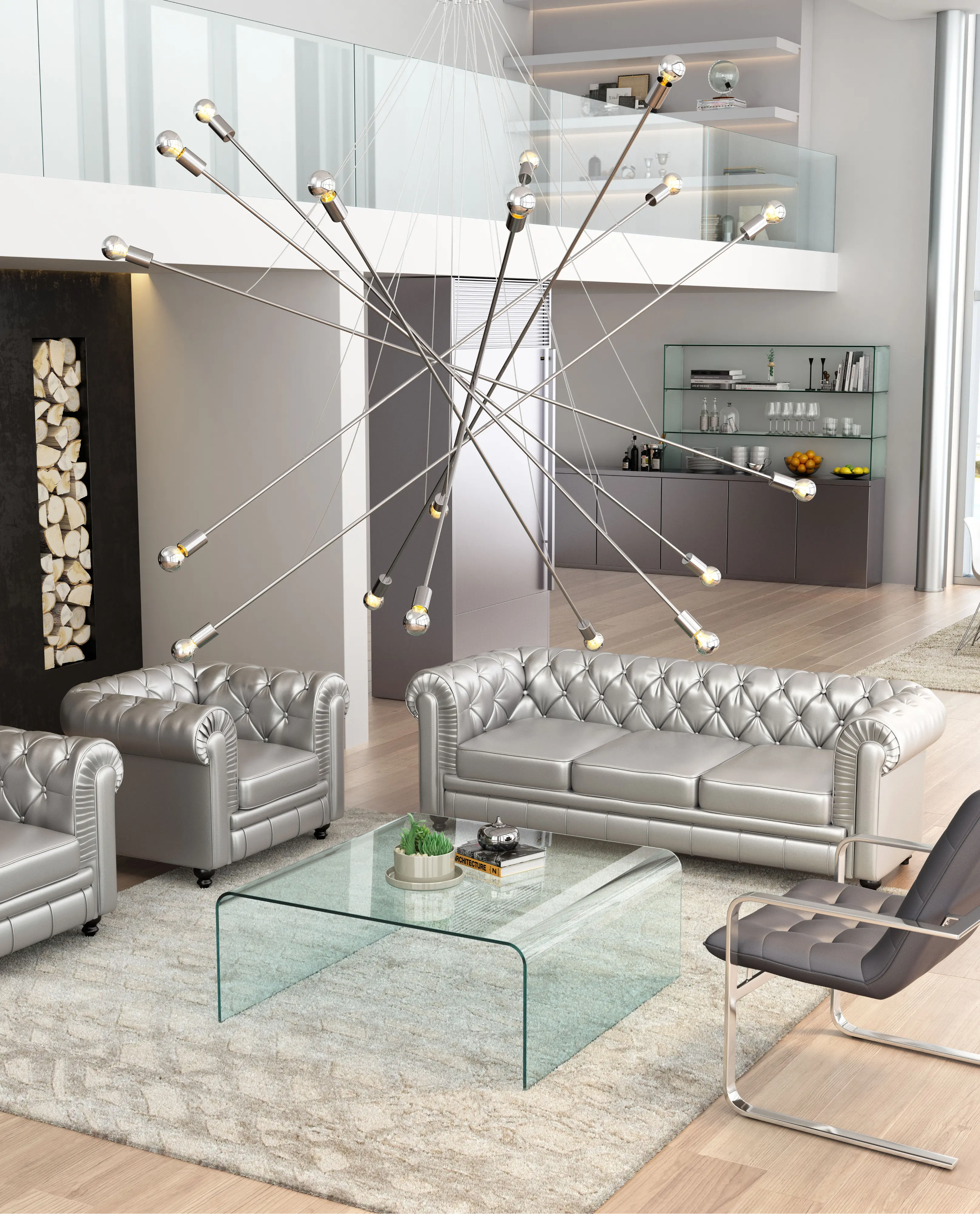 Casoria Chrome Ceiling Lamp-3