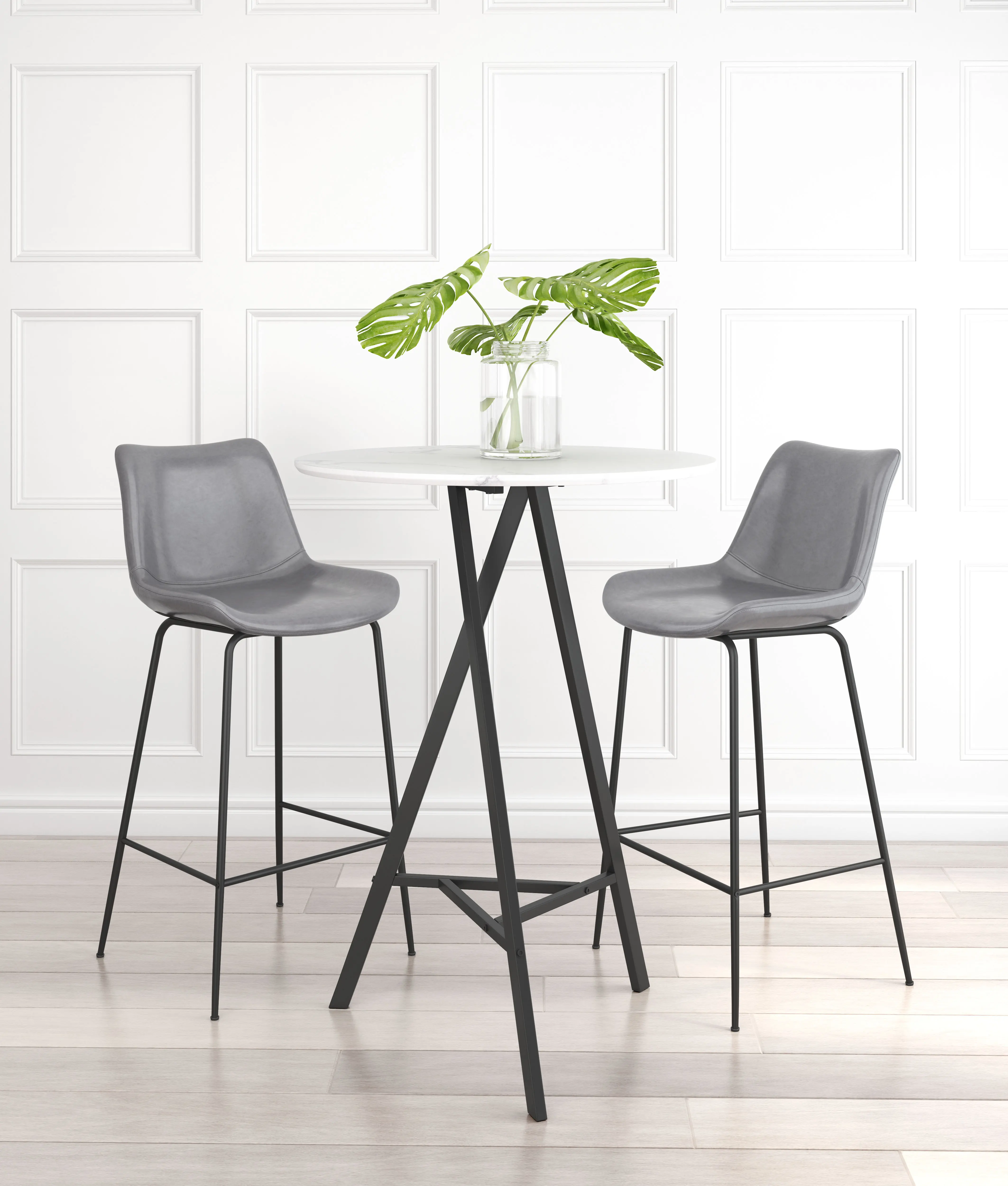 Seregno Gray Faux Leather Barstool-2