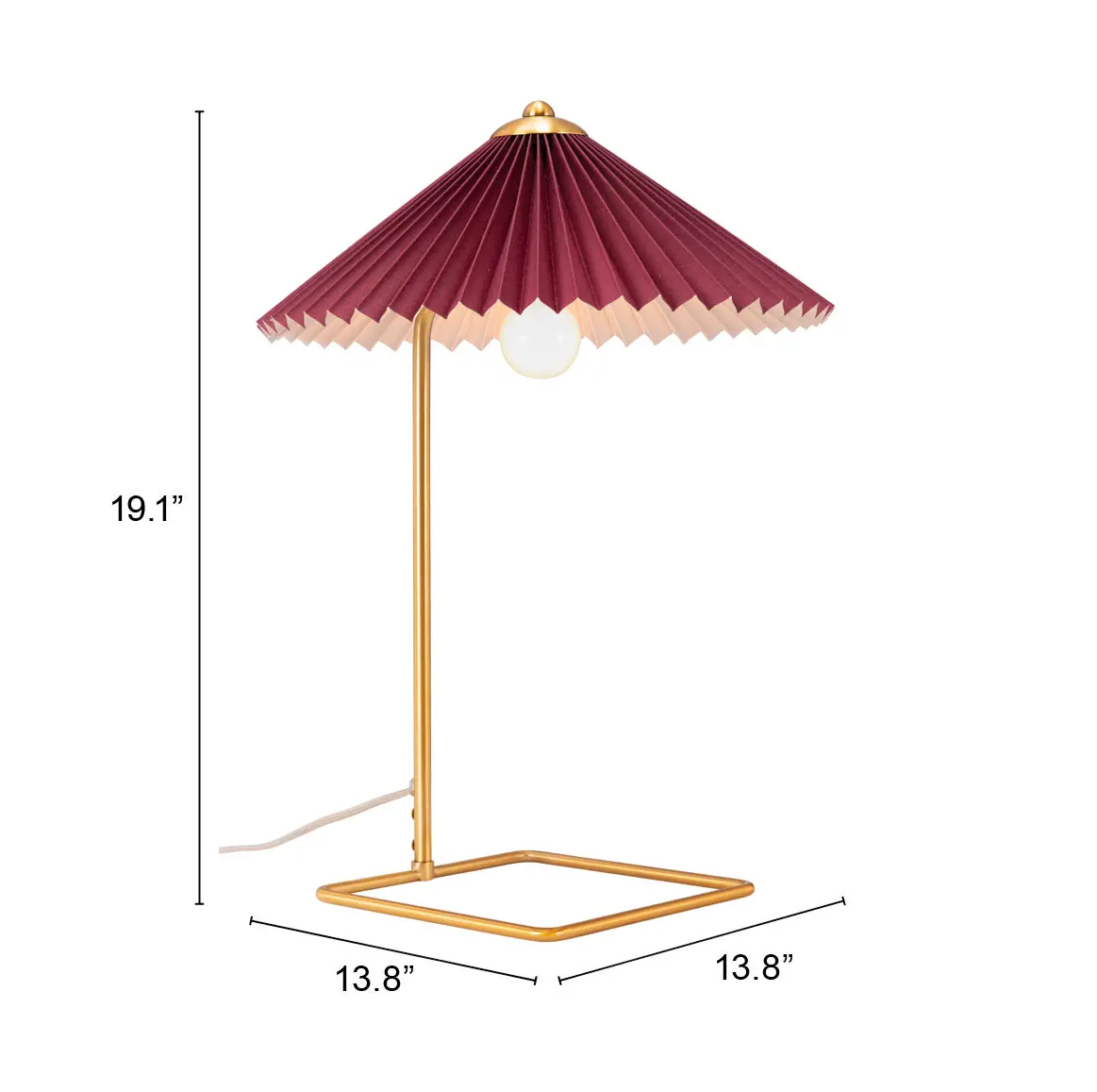 Ciampino Red and Gold Table Lamp-6