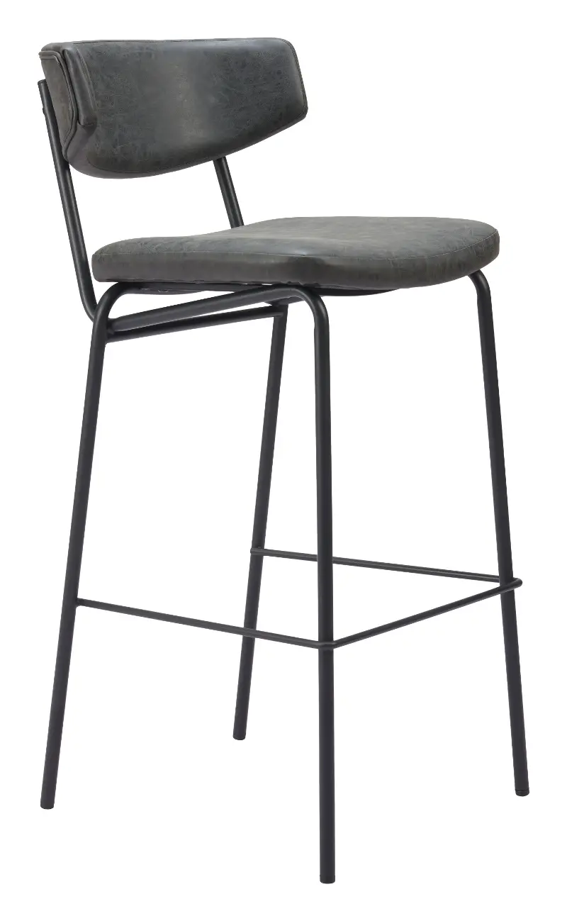 Ciampinon Black Faux Leather Barstool Vintage, Set of 2