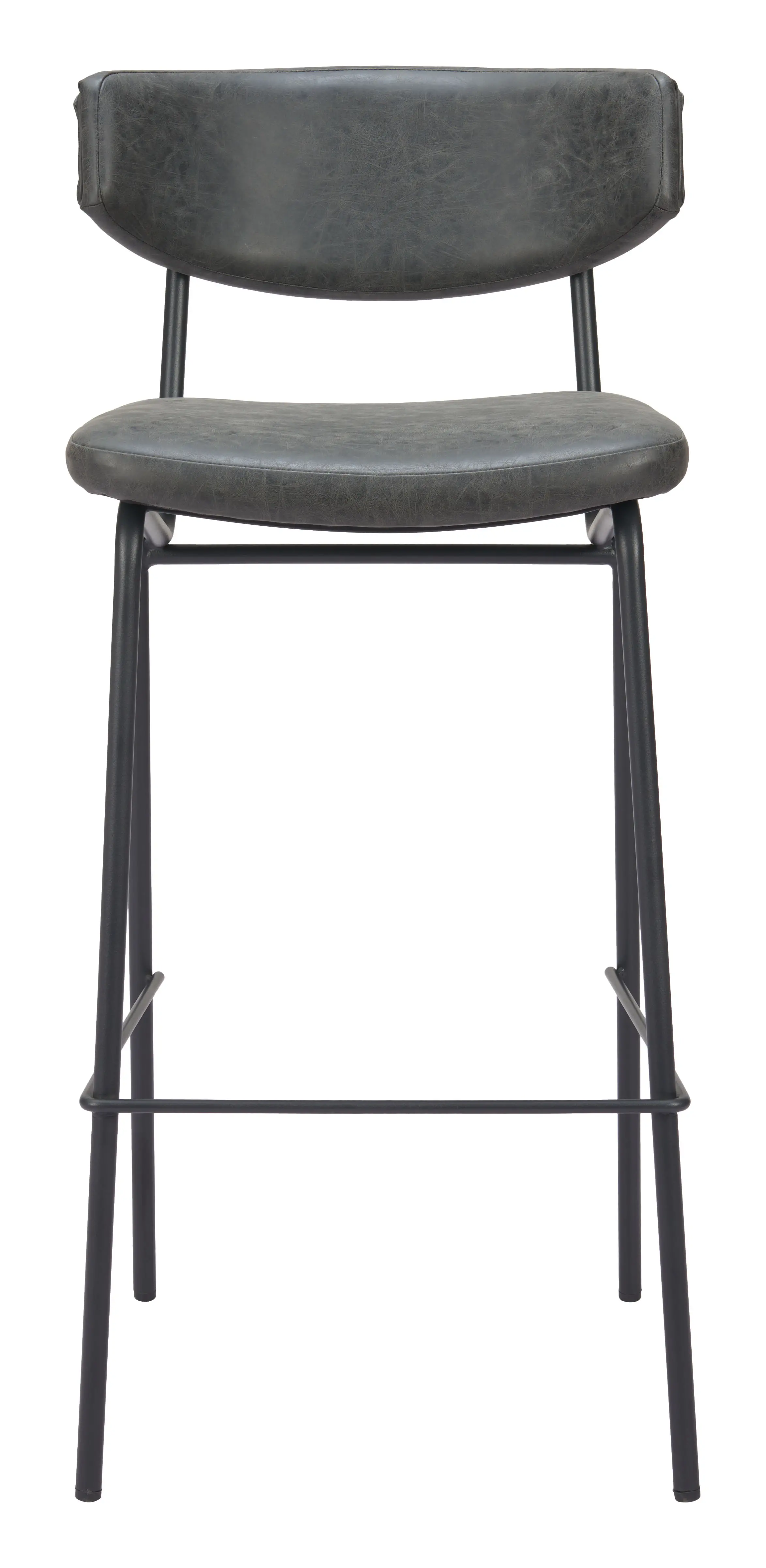 Ciampinon Black Faux Leather Barstool Vintage, Set of 2-4