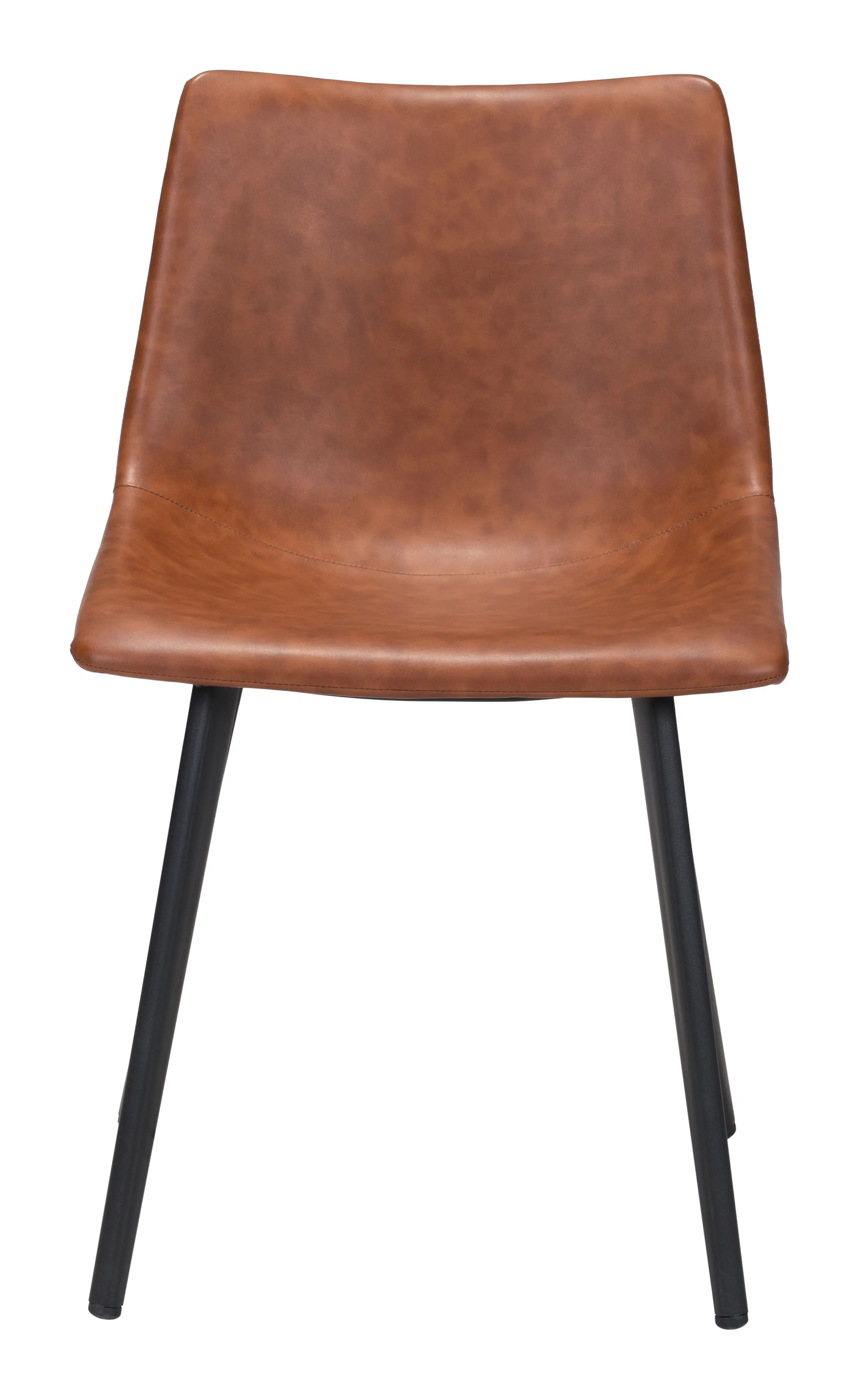Monfalcone Brown Faul Leather Dining Chair, Set of 2-4