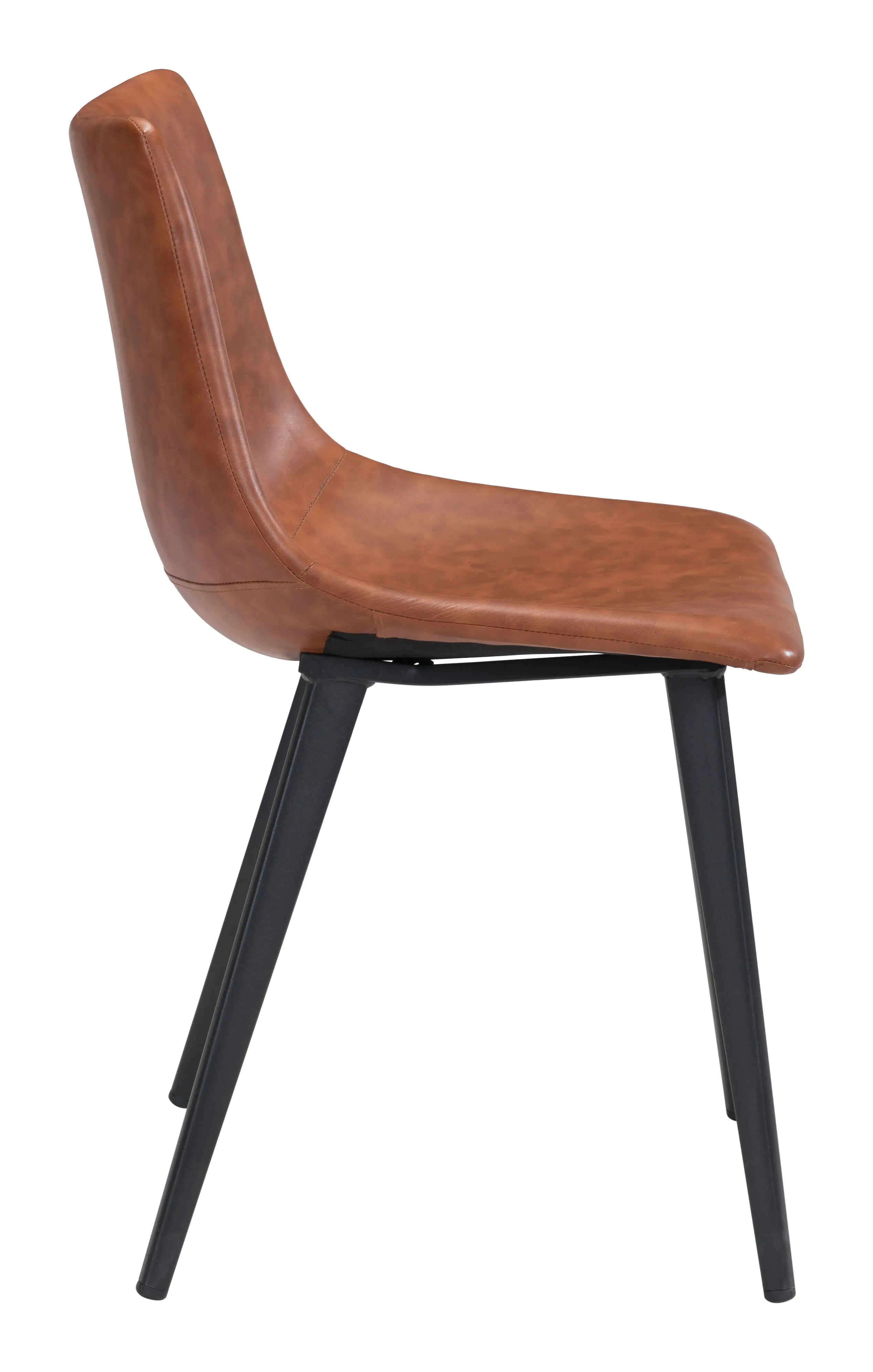 Monfalcone Brown Faul Leather Dining Chair, Set of 2-5