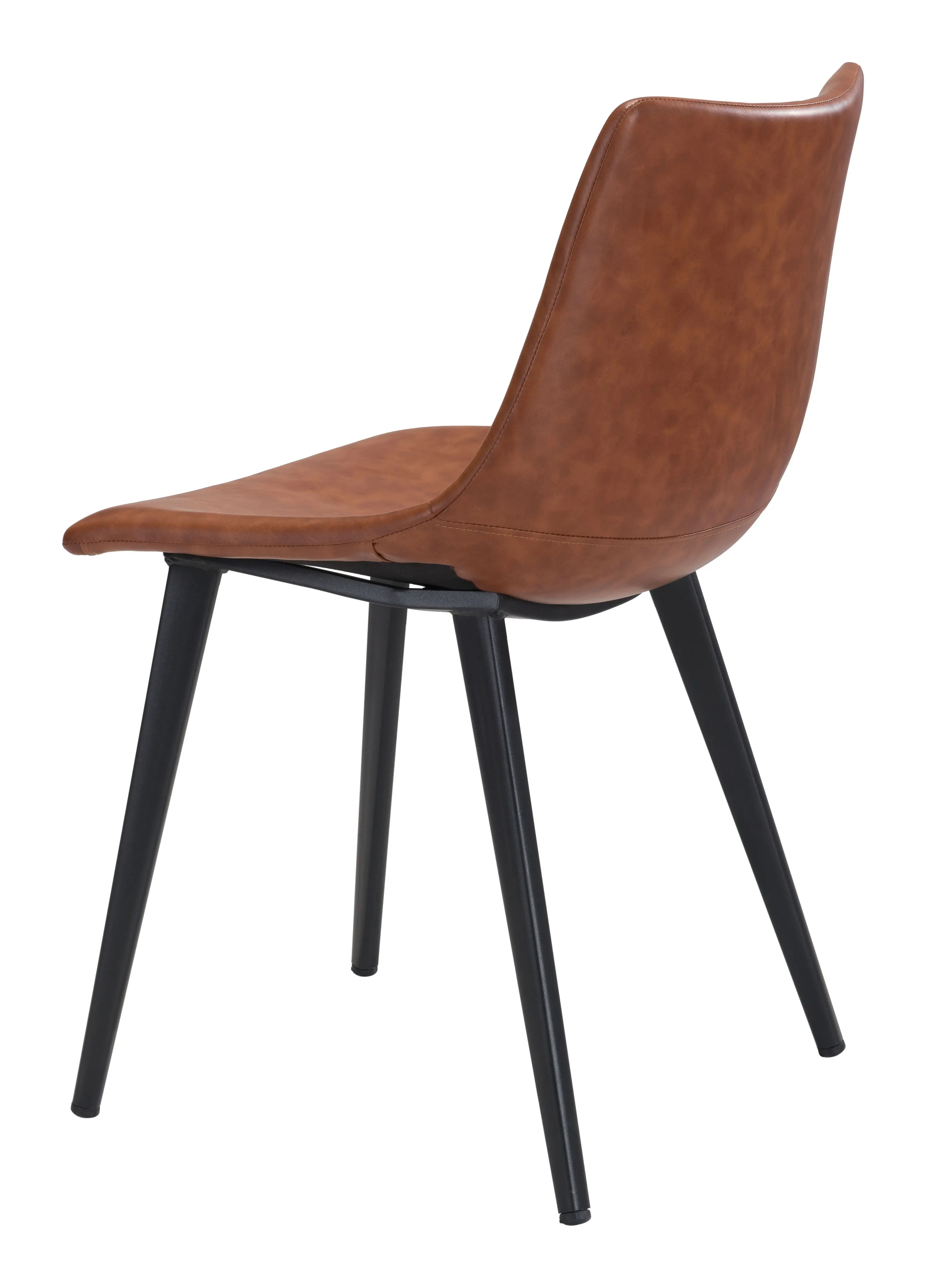 Monfalcone Brown Faul Leather Dining Chair, Set of 2-6