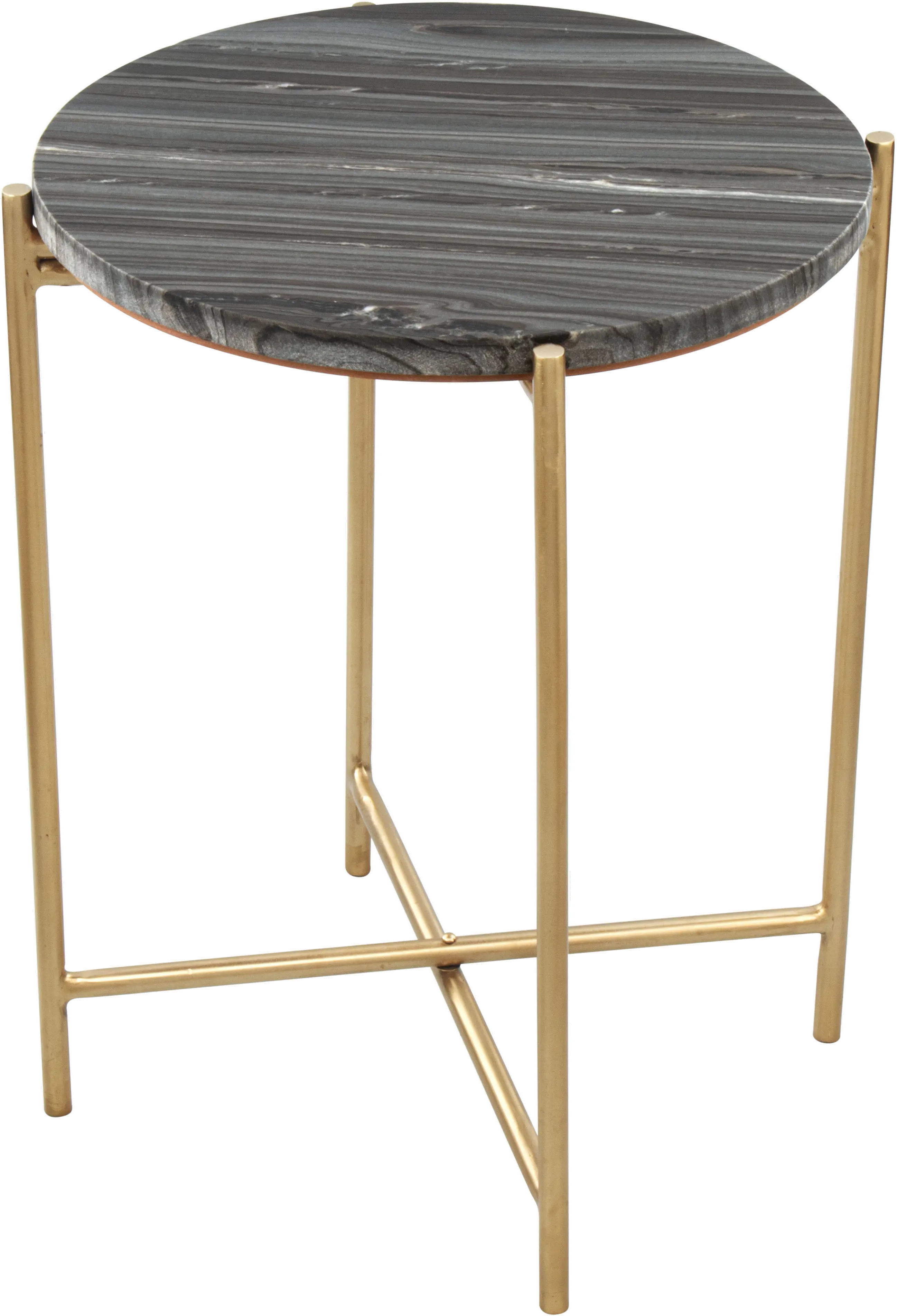 Frattamaggiore Gray and Gold Side Table-5