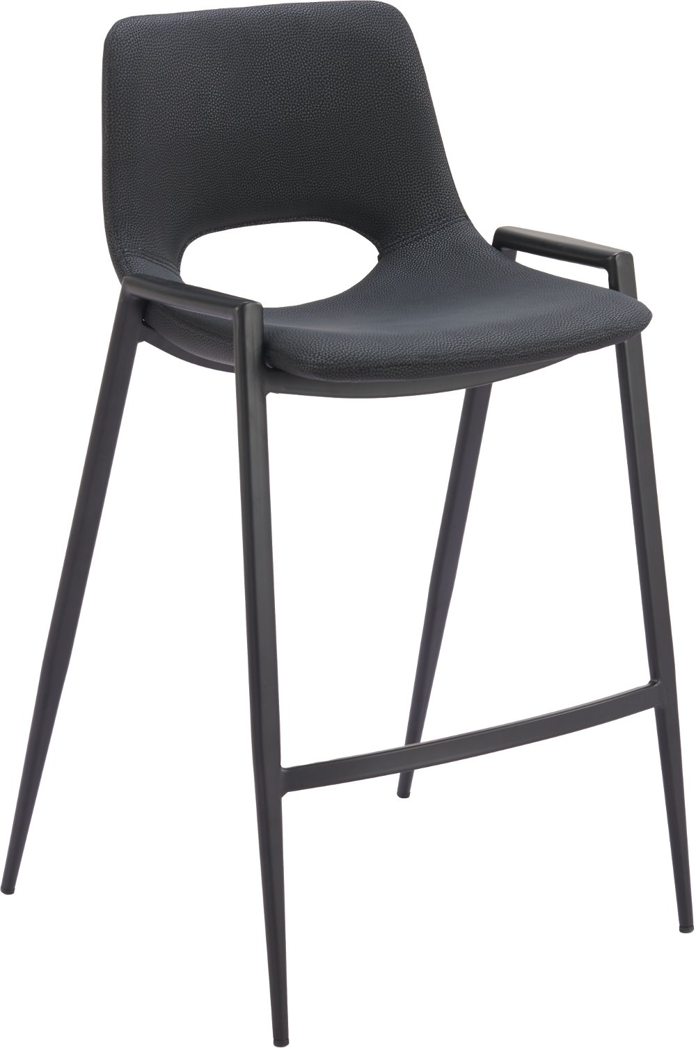 Sant’Anastasia Black Faux Leather Counter Stool