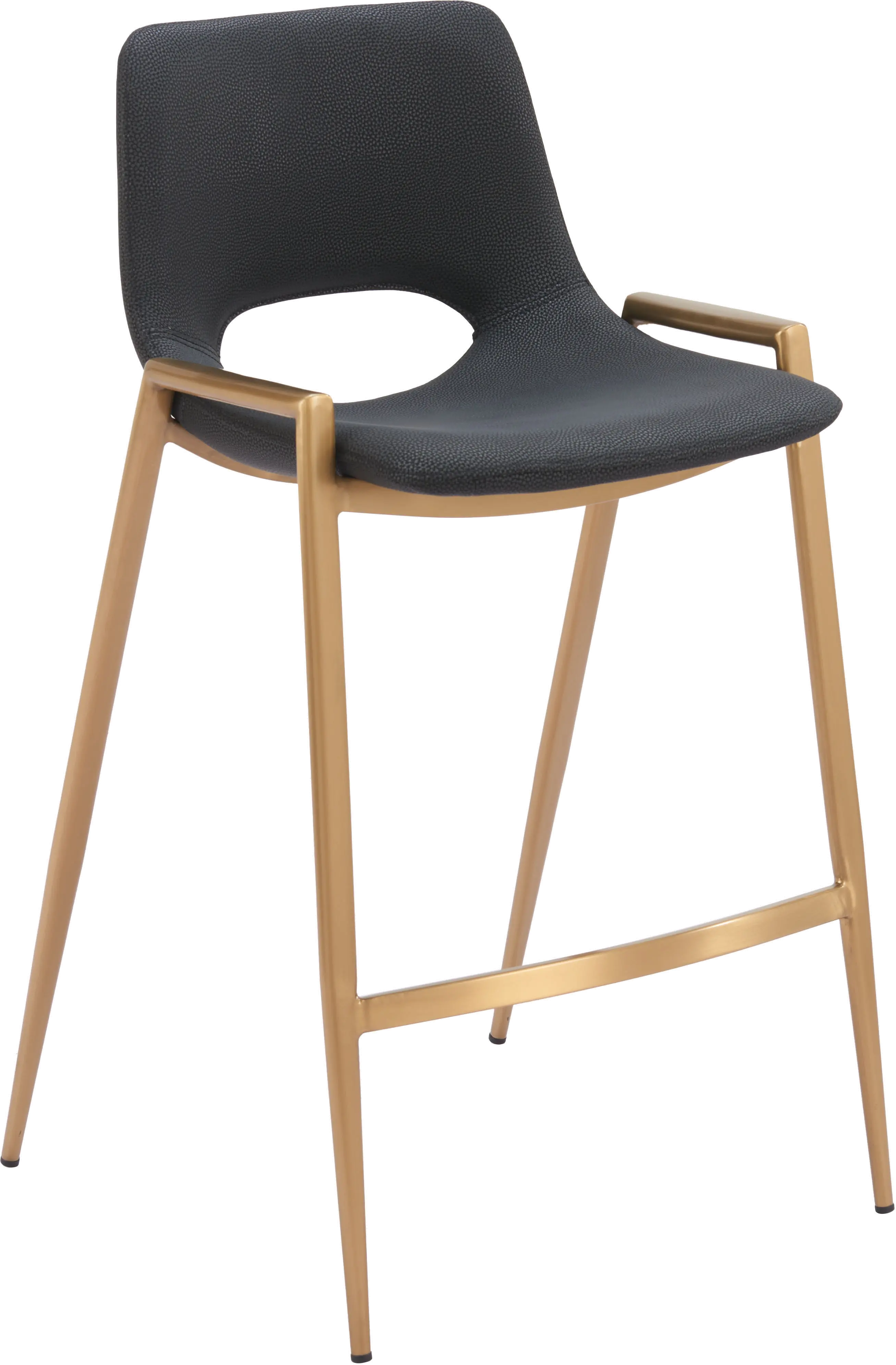 Sant’Anastasia Black and Gold Faux Leather Counter Stool-1