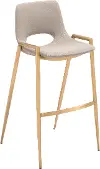 Sant’Anastasia Beige and Gold Faux Leather Counter Stool, Set of 2