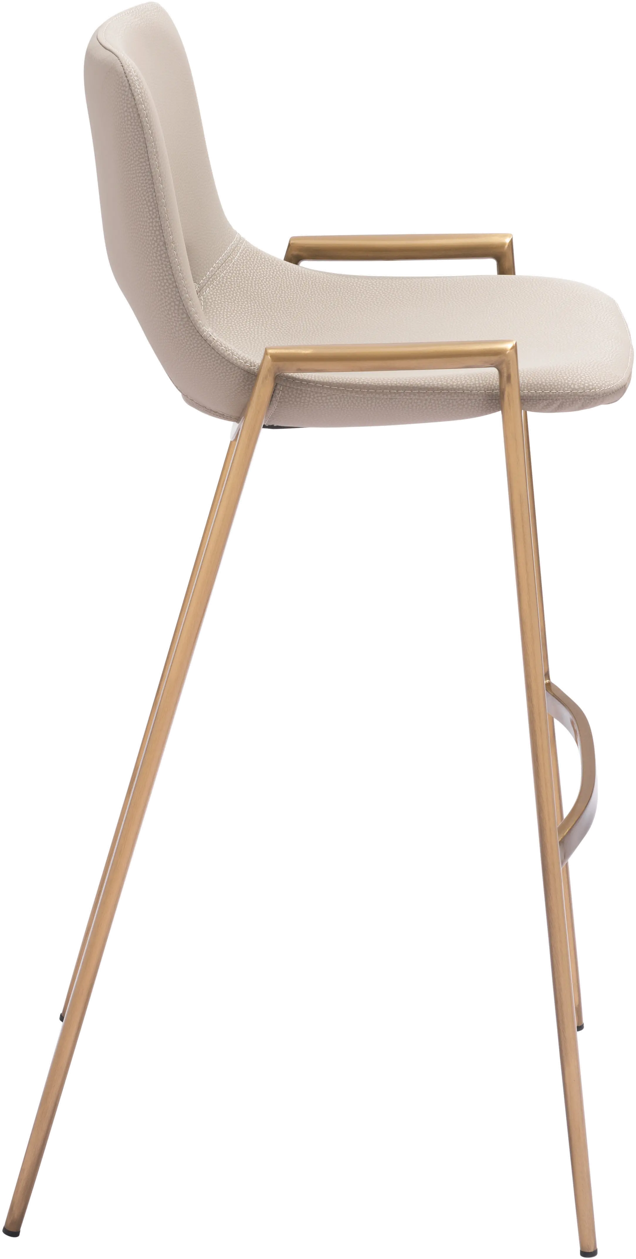 Sant’Anastasia Beige and Gold Faux Leather Counter Stool-5