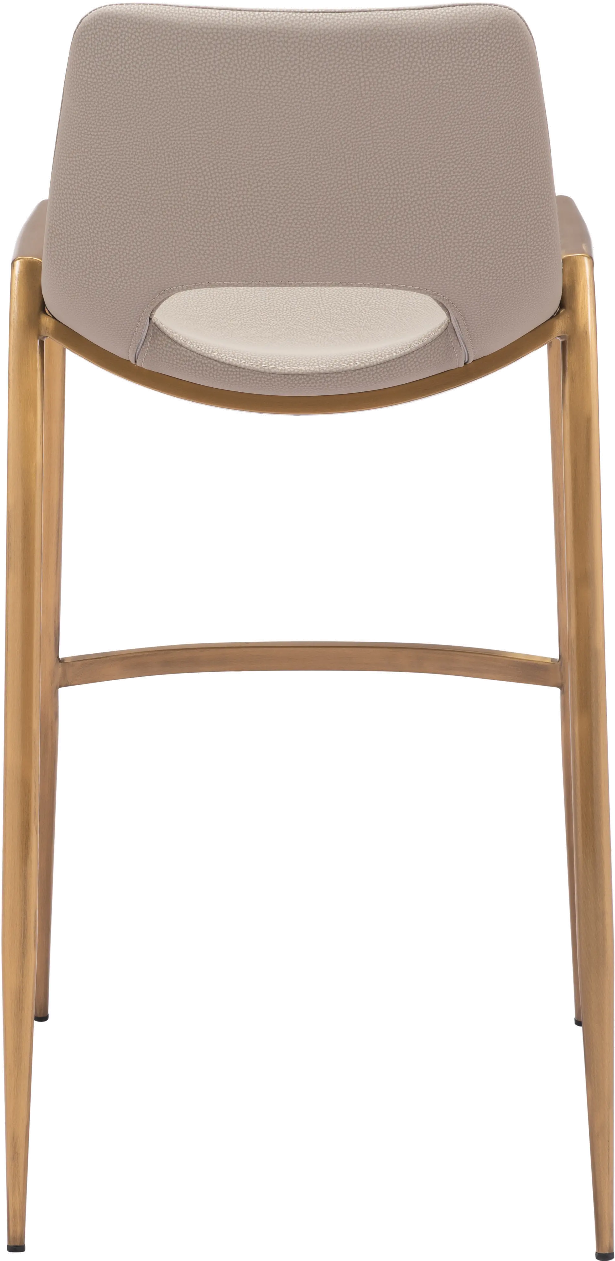 Sant’Anastasia Beige and Gold Faux Leather Counter Stool-7