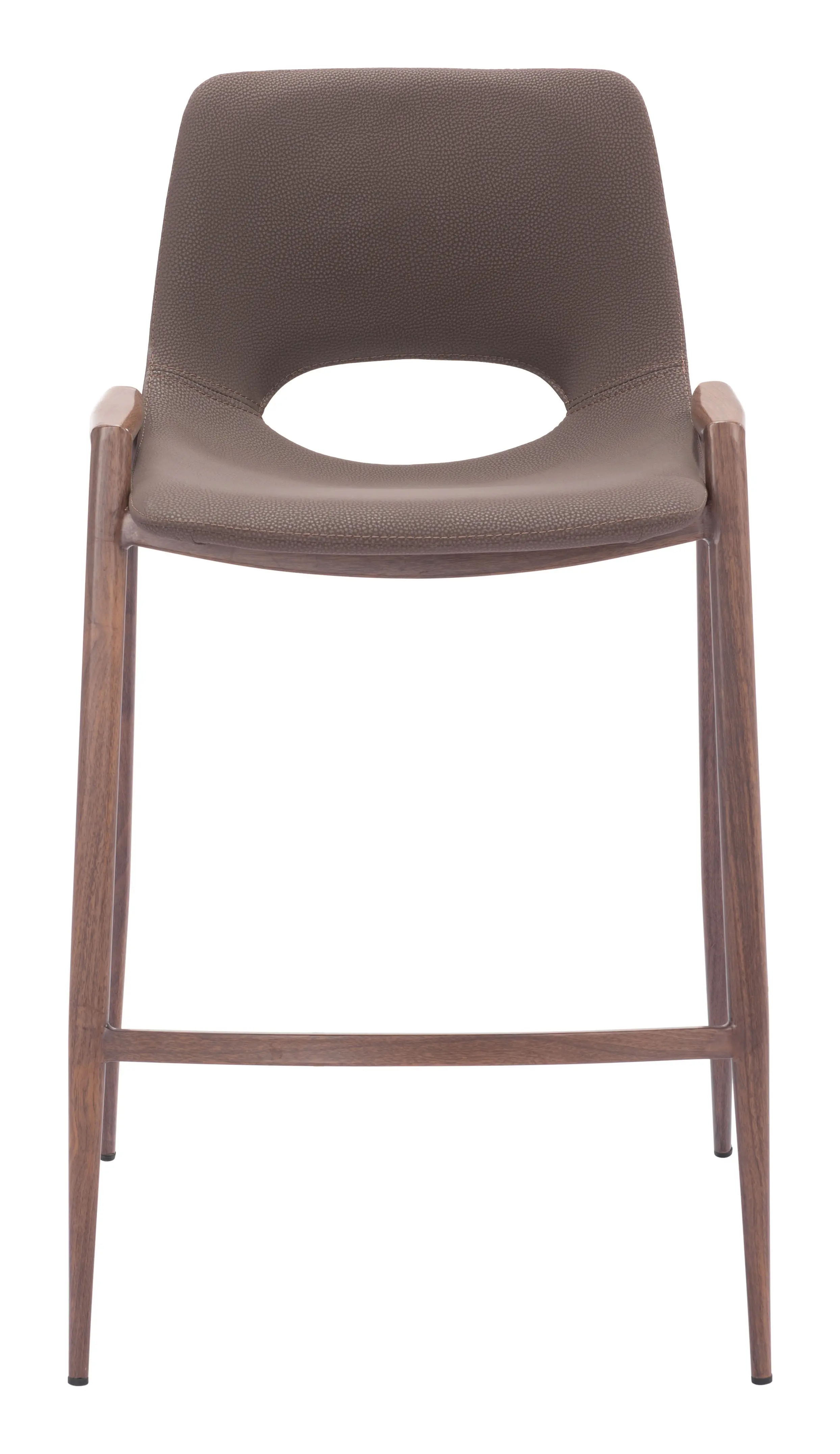Sant’Anastasia Brown Faux Leather Counter Stool, Set of 2-4