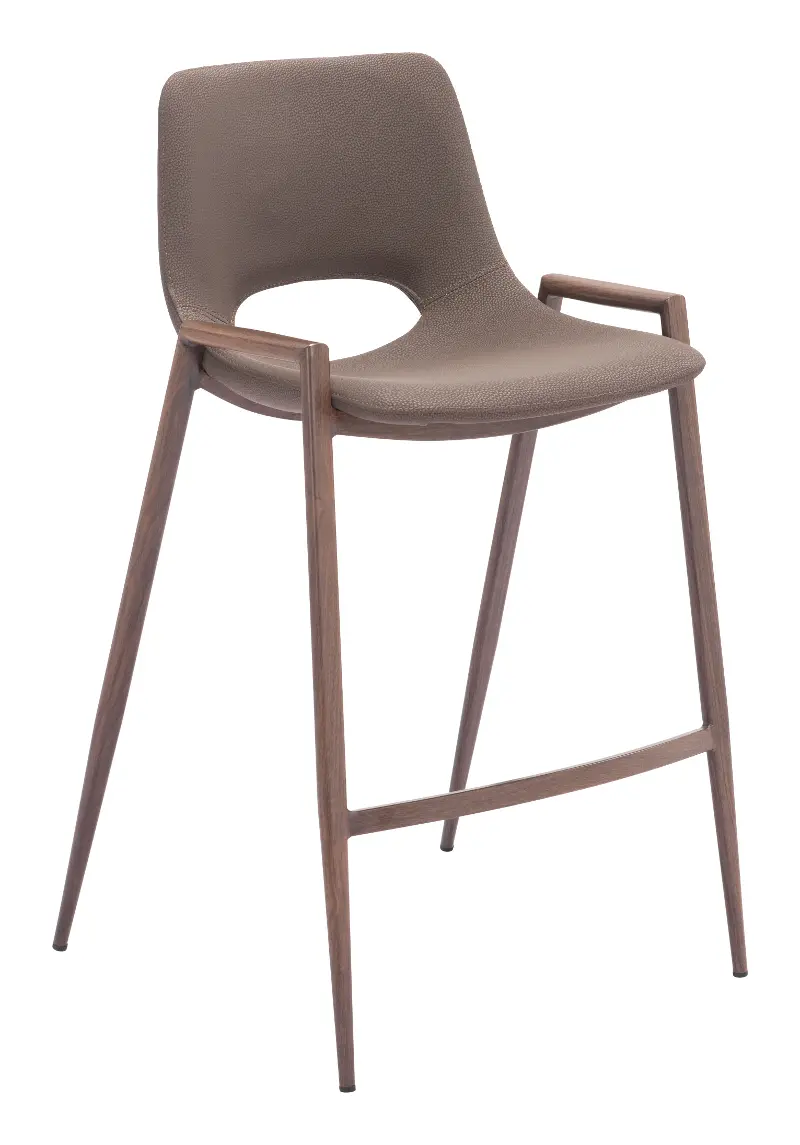 Sant’Anastasia Brown Faux Leather Counter Stool