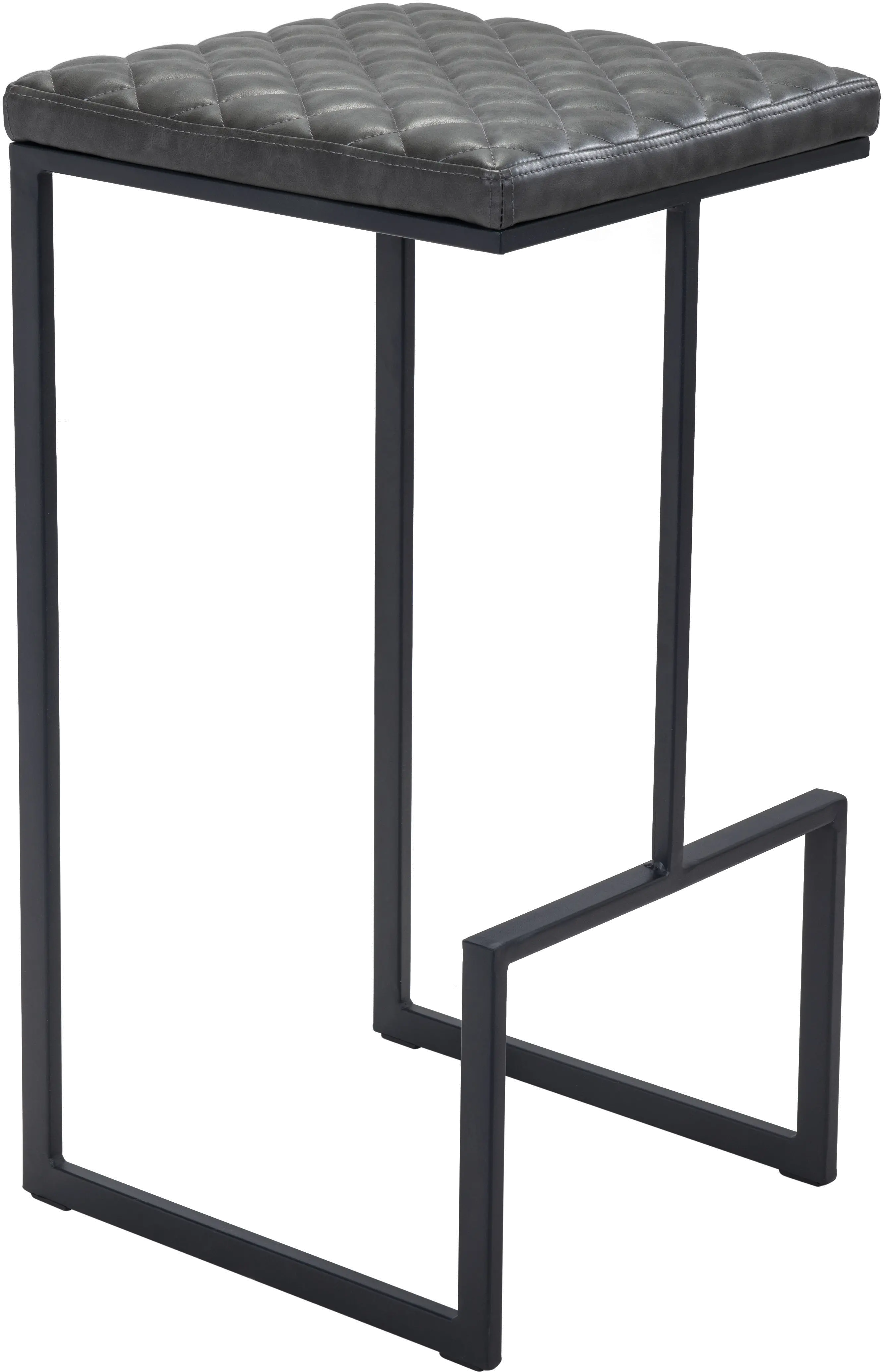 San Gray Faux Leather Barstool-1