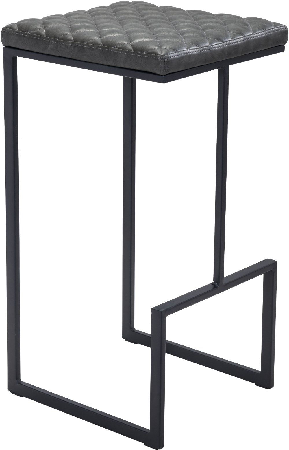 San Gray Faux Leather Barstool