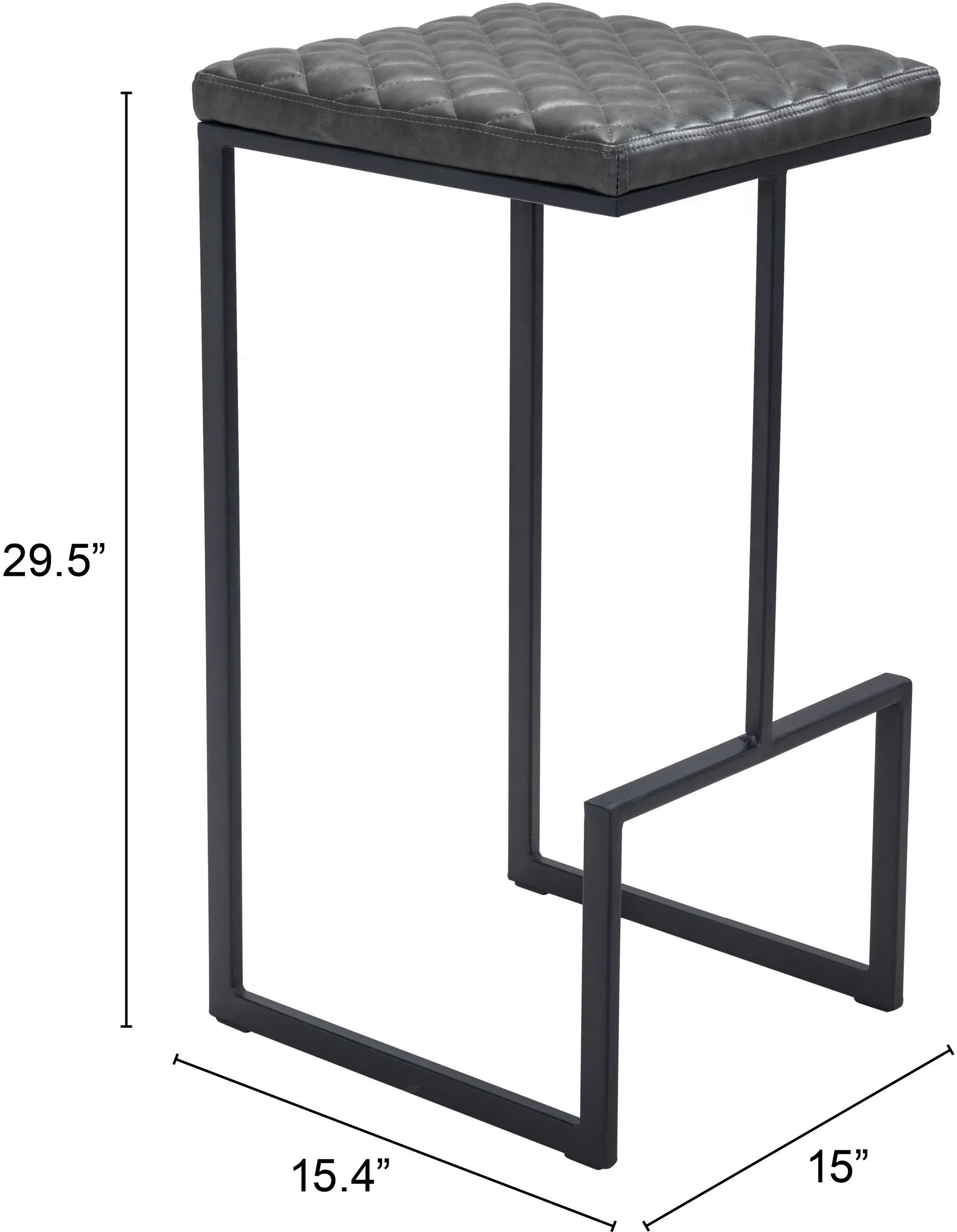 San Gray Faux Leather Barstool-3