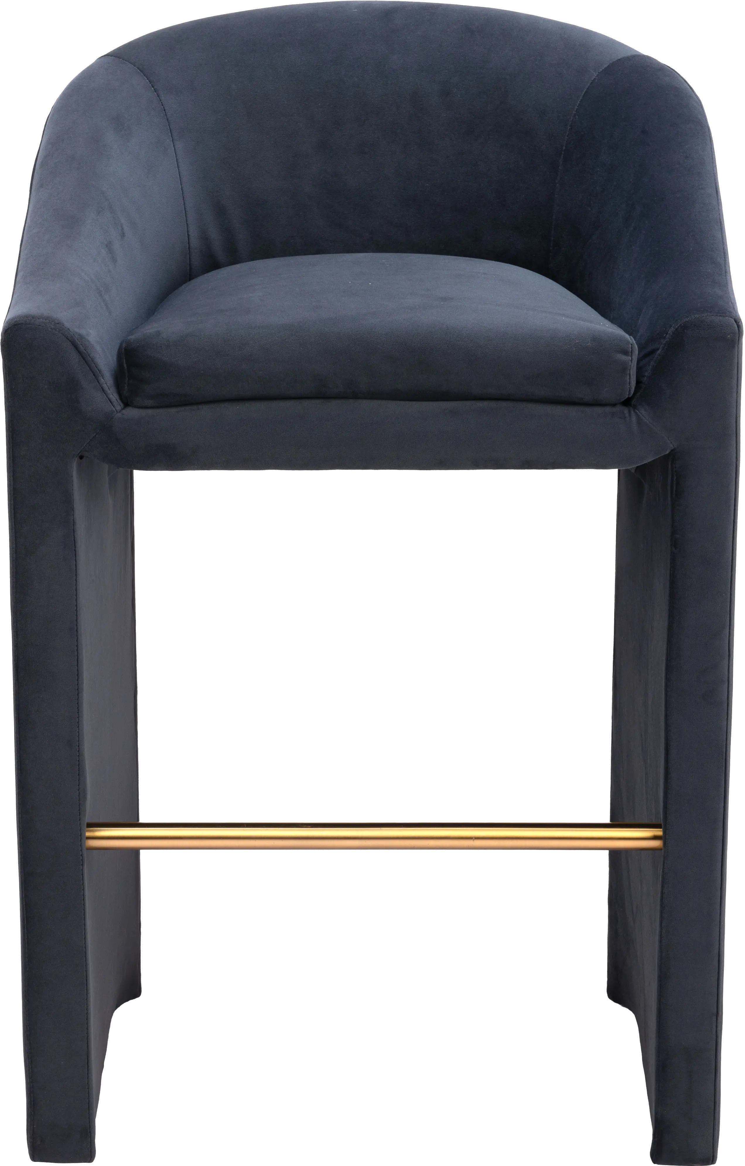Meda Midnight Gray Velvel Barstool-2