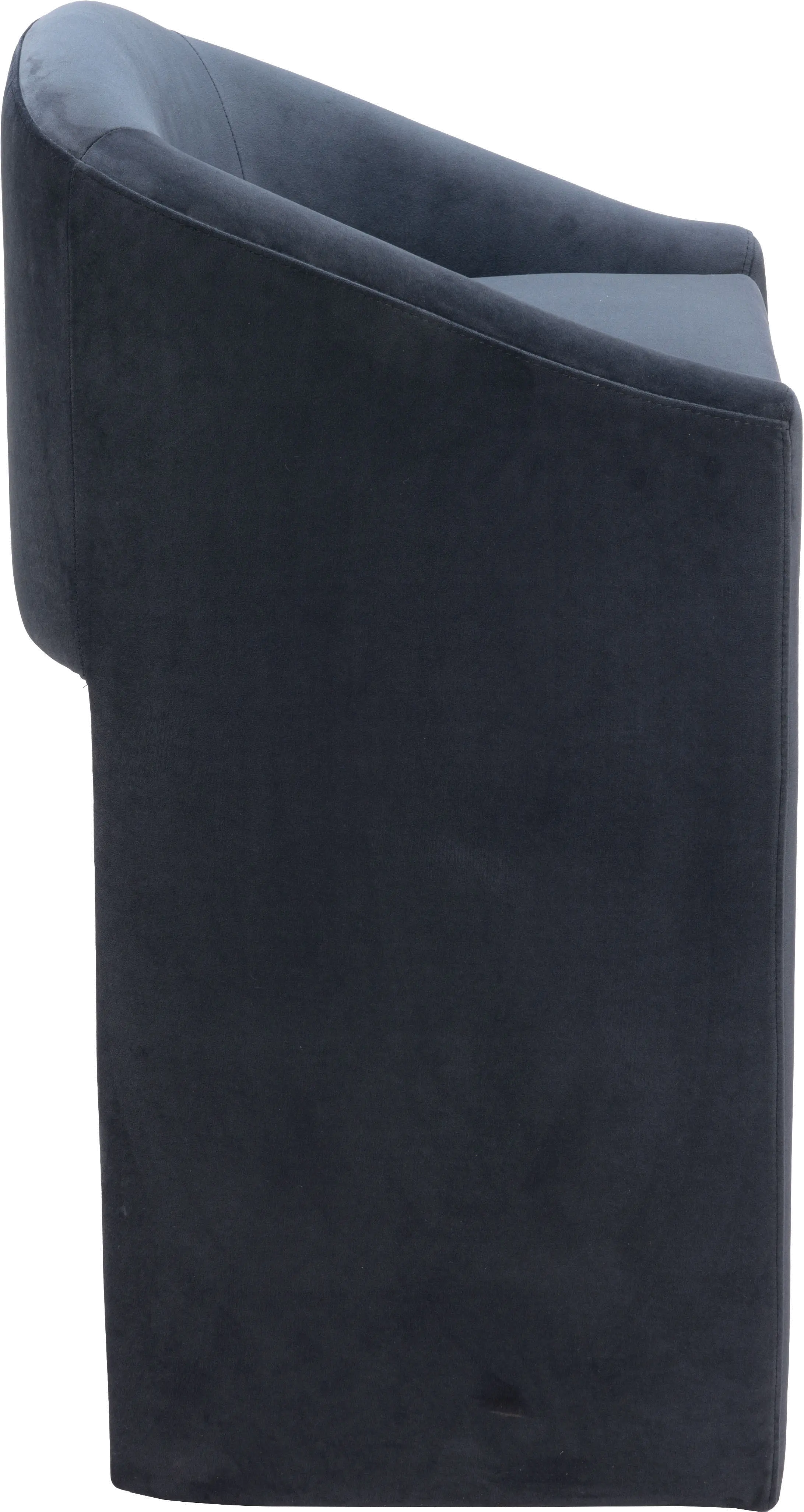 Meda Midnight Gray Velvel Barstool-4