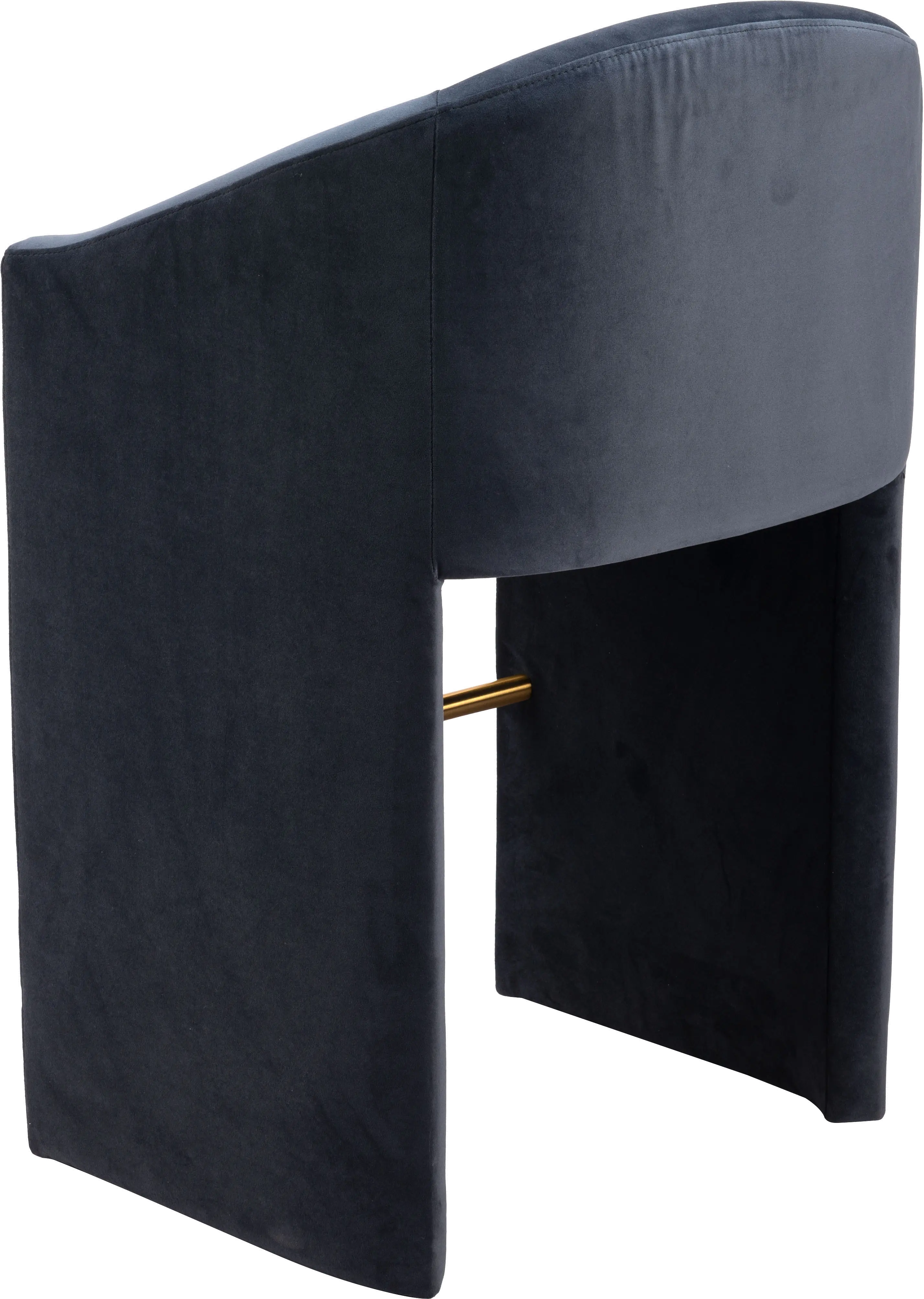 Meda Midnight Gray Velvel Barstool-5