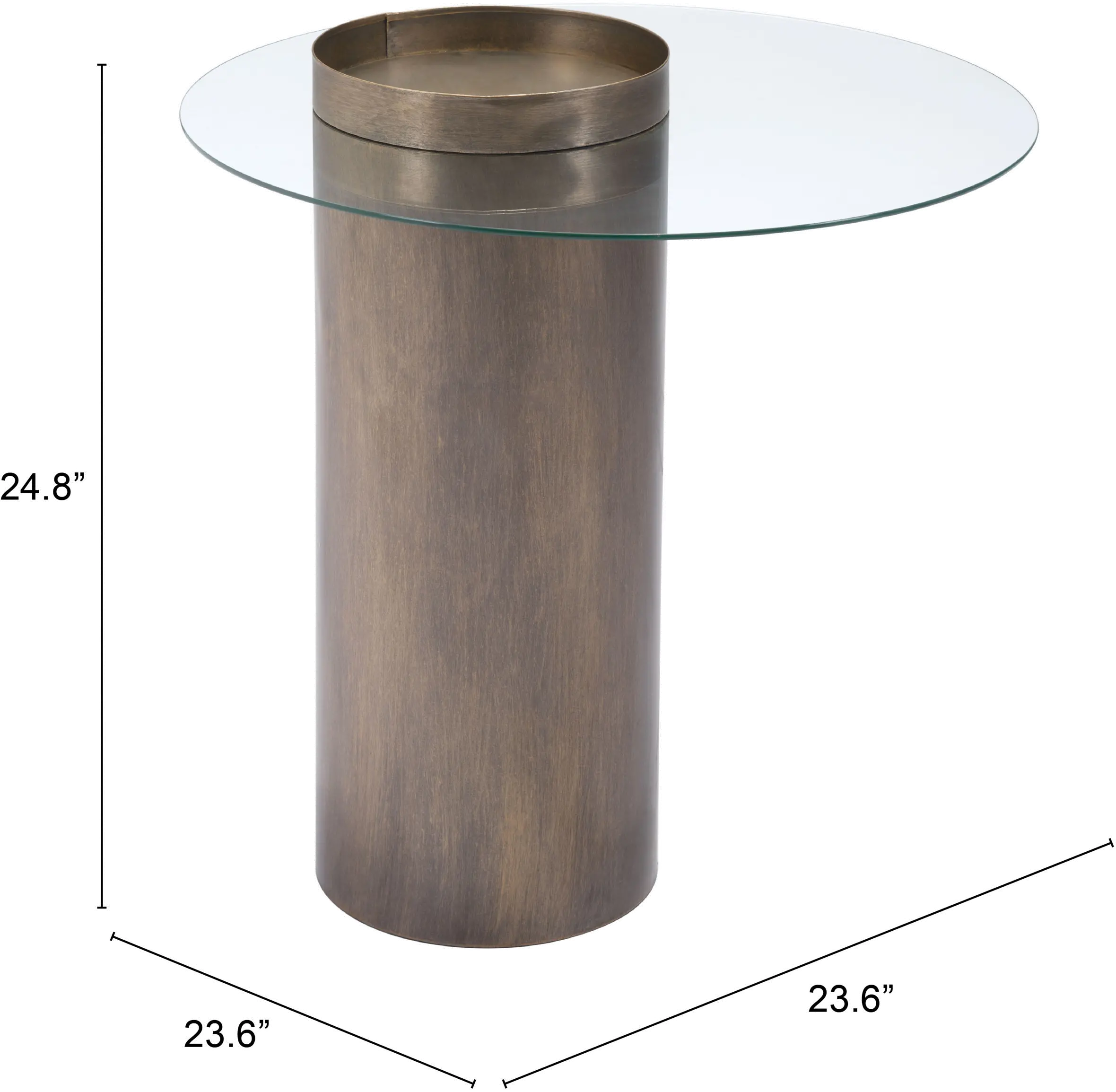 Dalmine Antique Bronze End Table-7