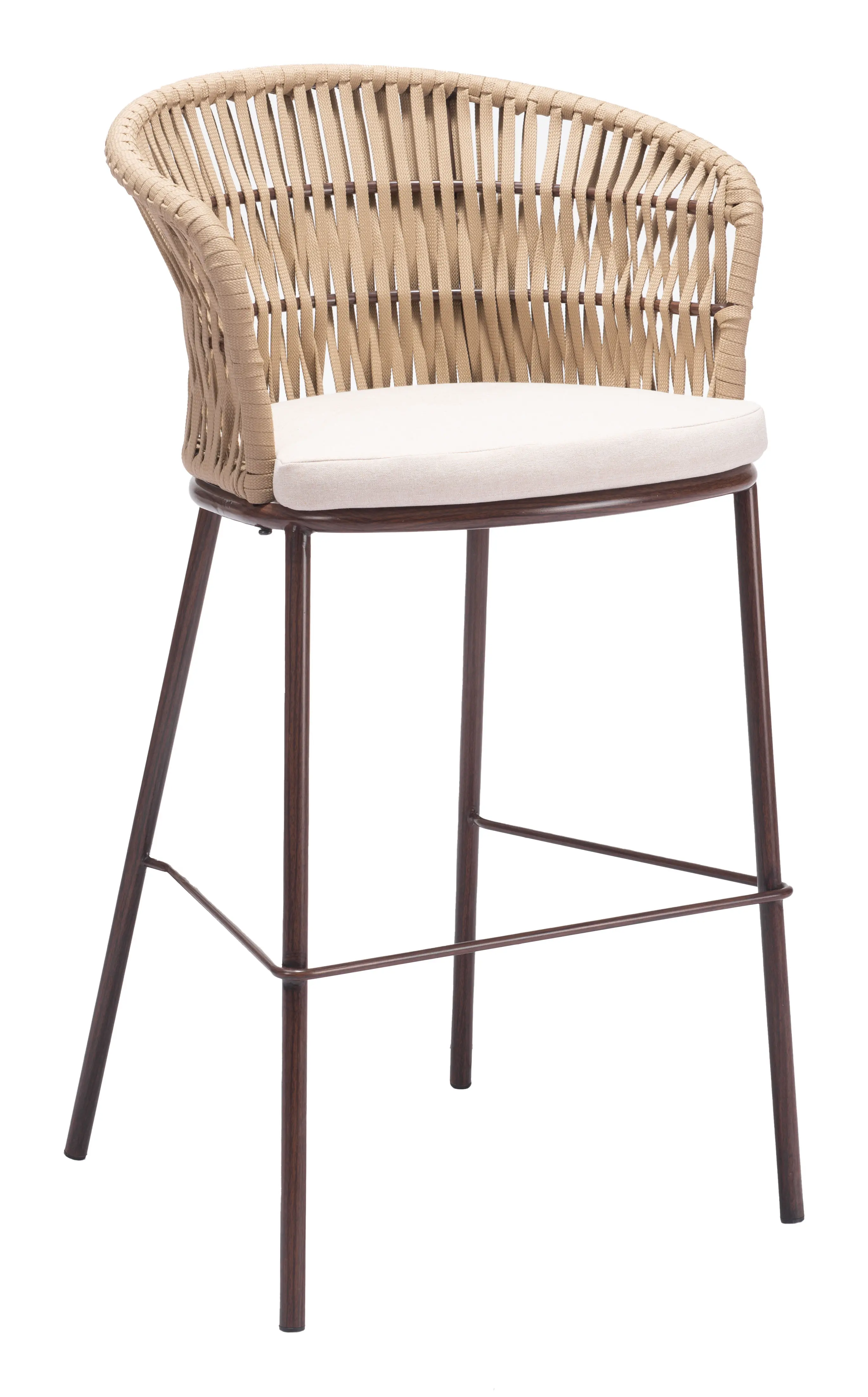 Pozzallo Natural Tan Patio Barstool, Set of 2-1