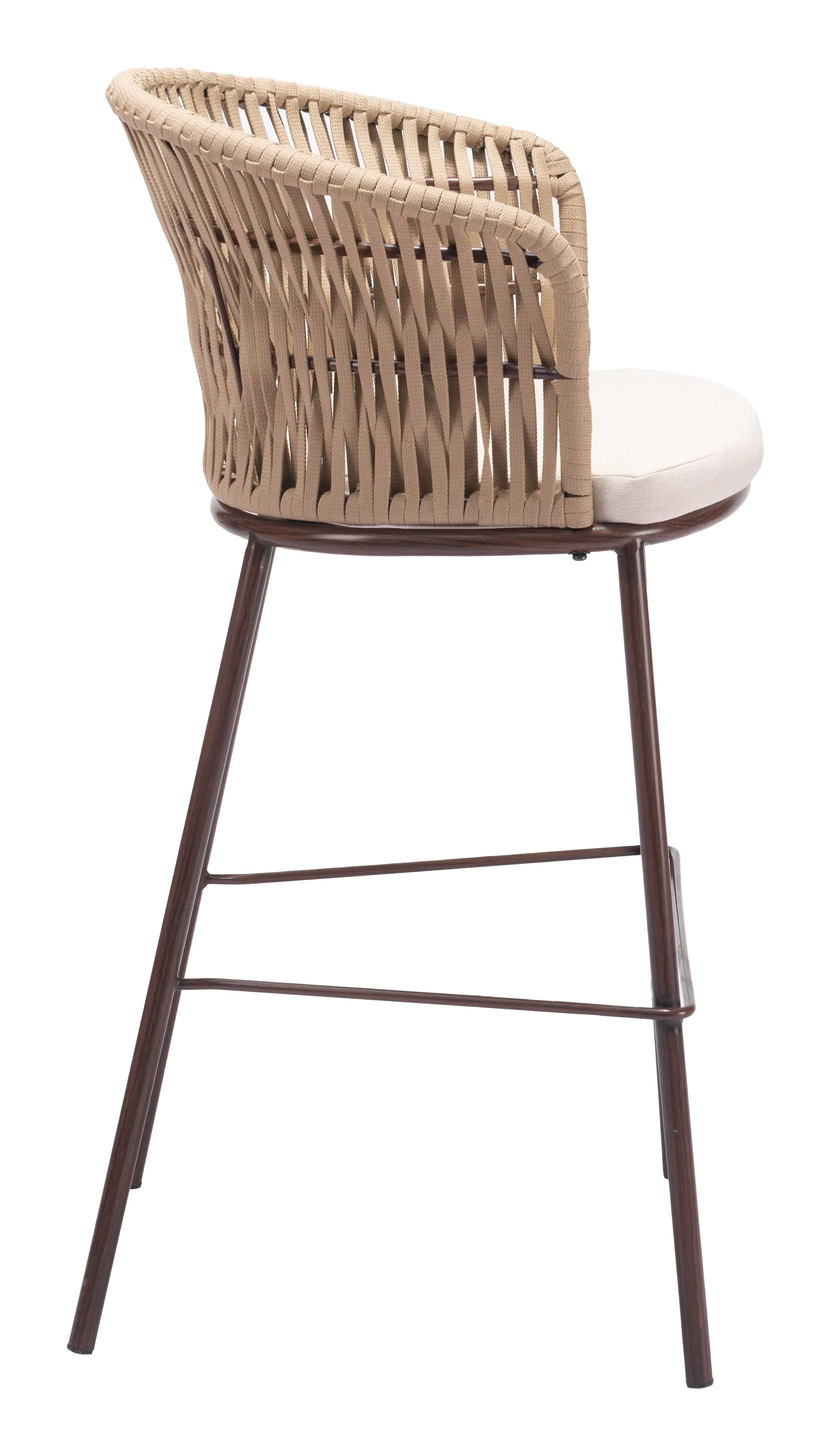 Pozzallo Natural Tan Patio Barstool, Set of 2-6