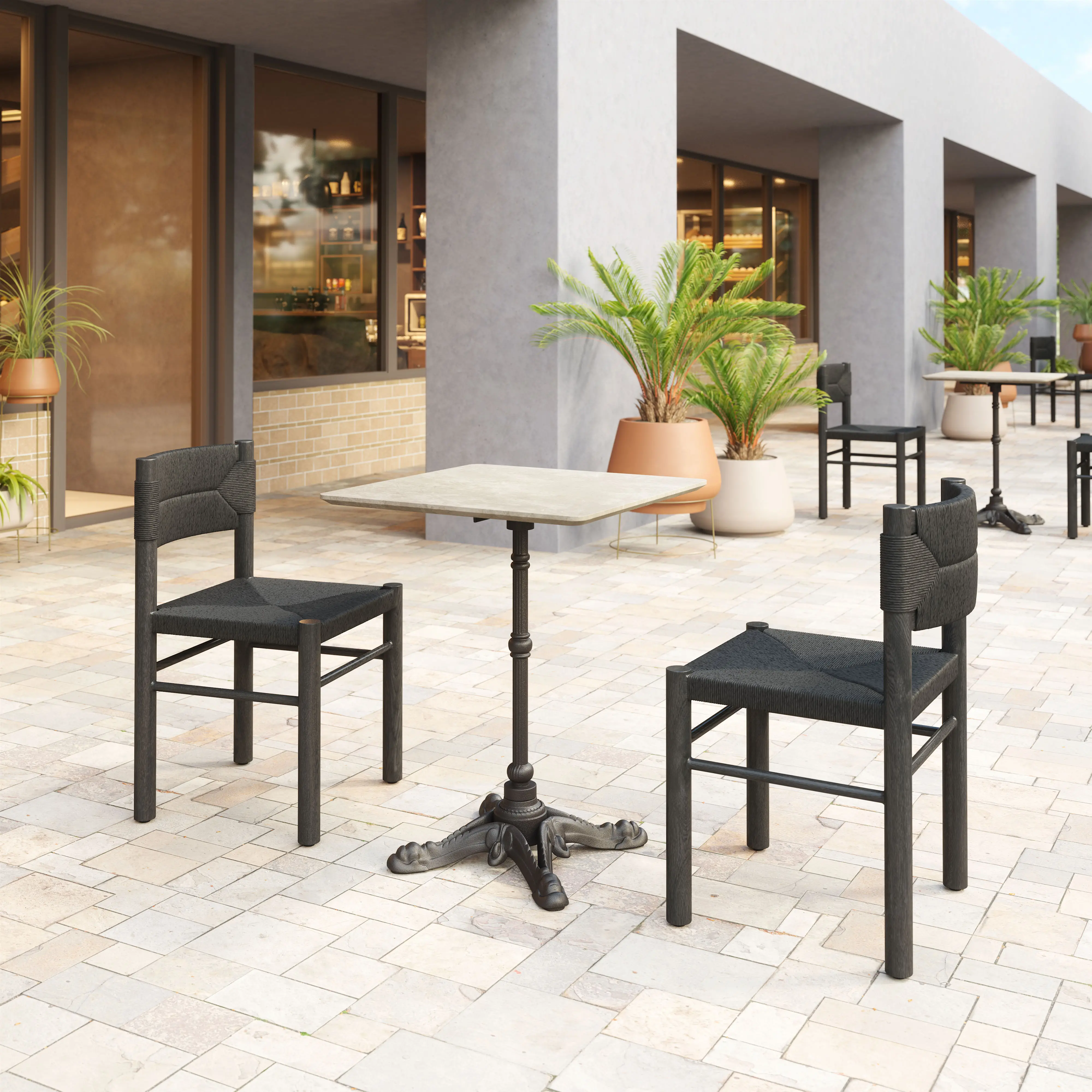 Calvizzano Black Outdoor Dining Chairs, Set of 2-2