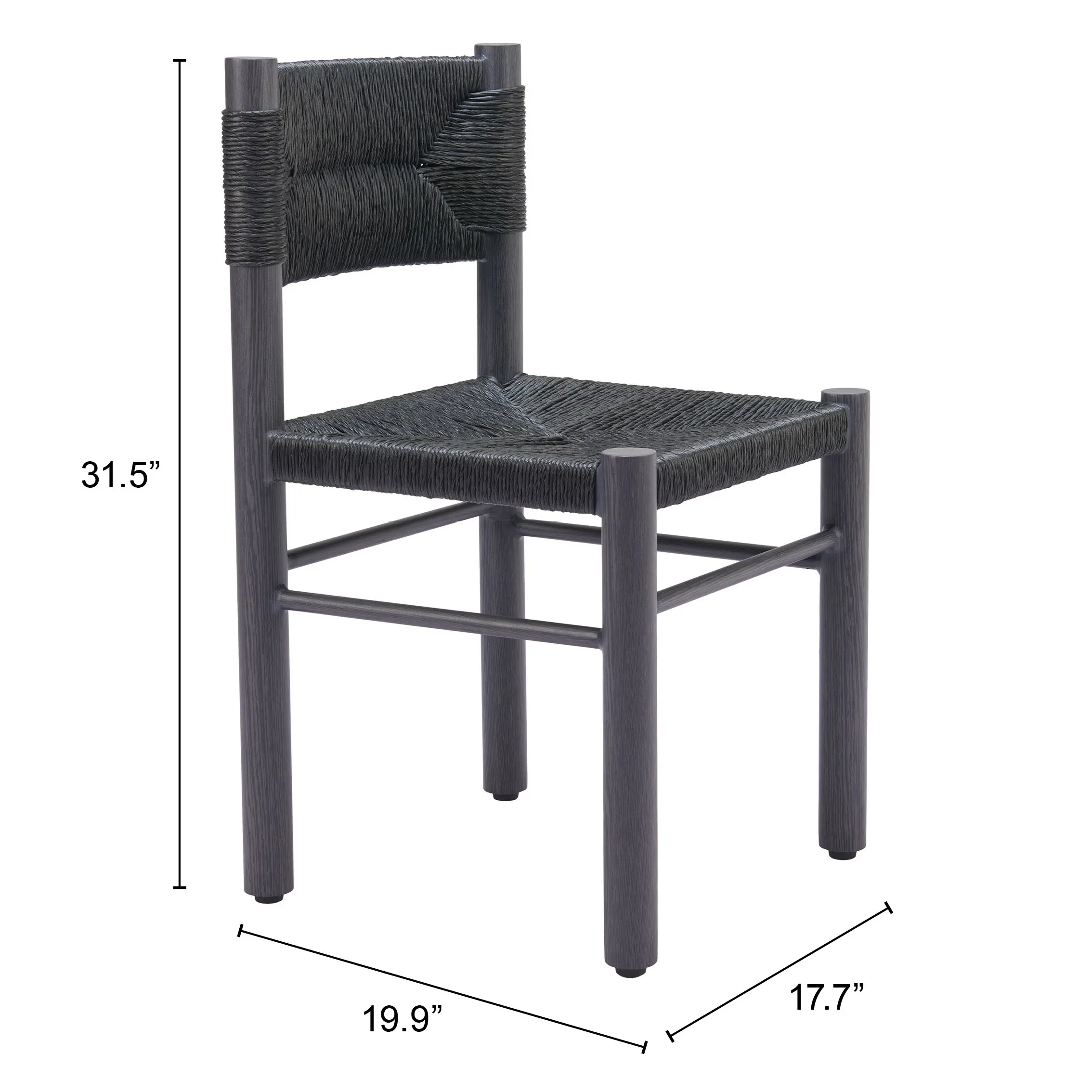Calvizzano Black Outdoor Dining Chairs, Set of 2-7