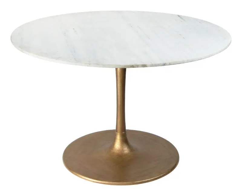 Biassono White Marble Round Dining Table