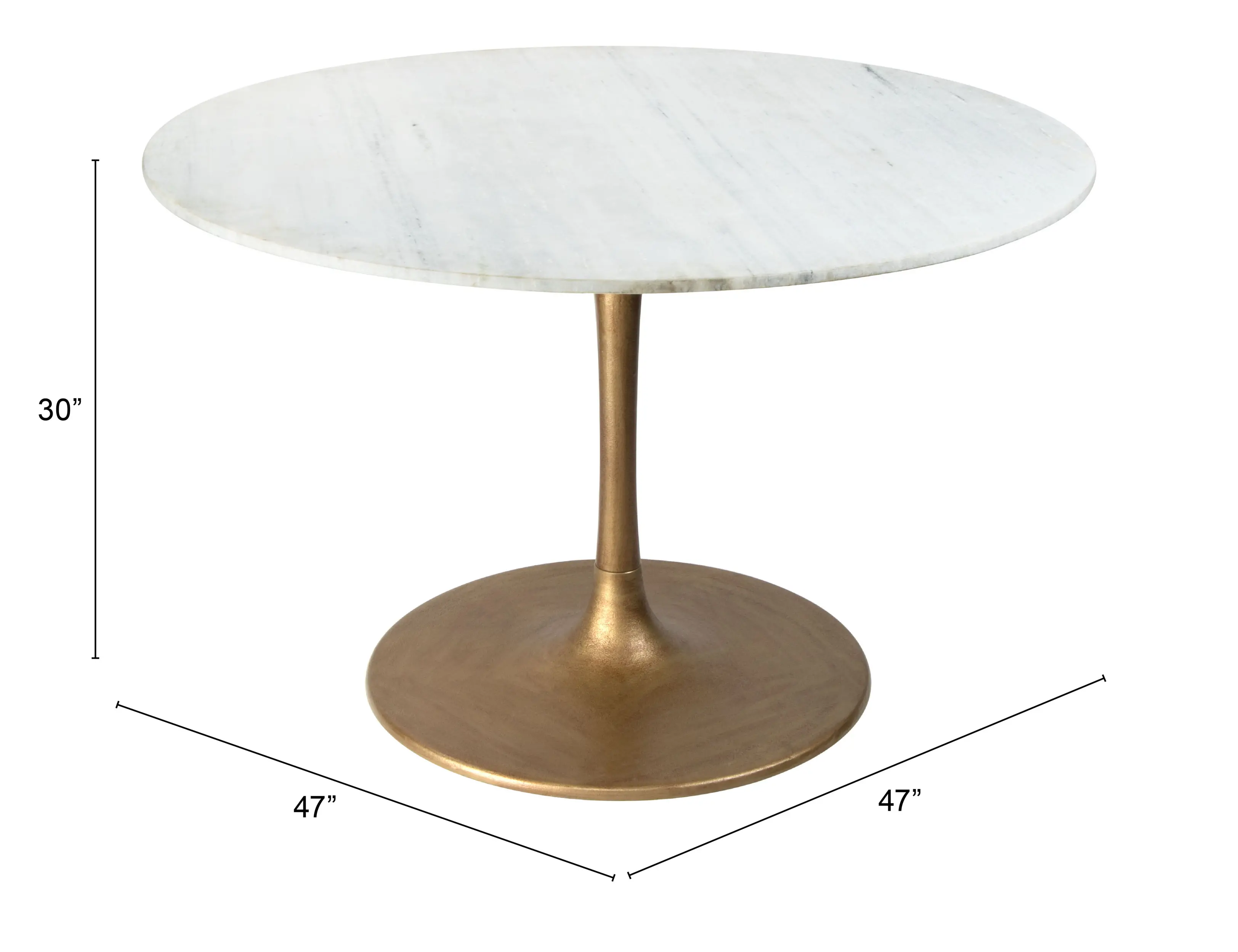 Biassono White Marble Round Dining Table-3